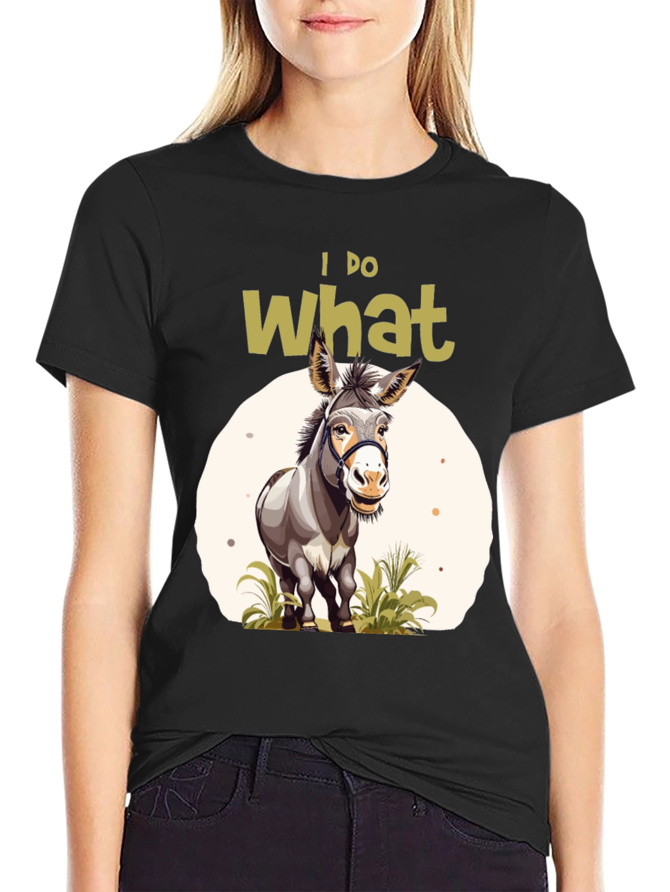 Black I DO What I Want Donkey T-Shirt view 2