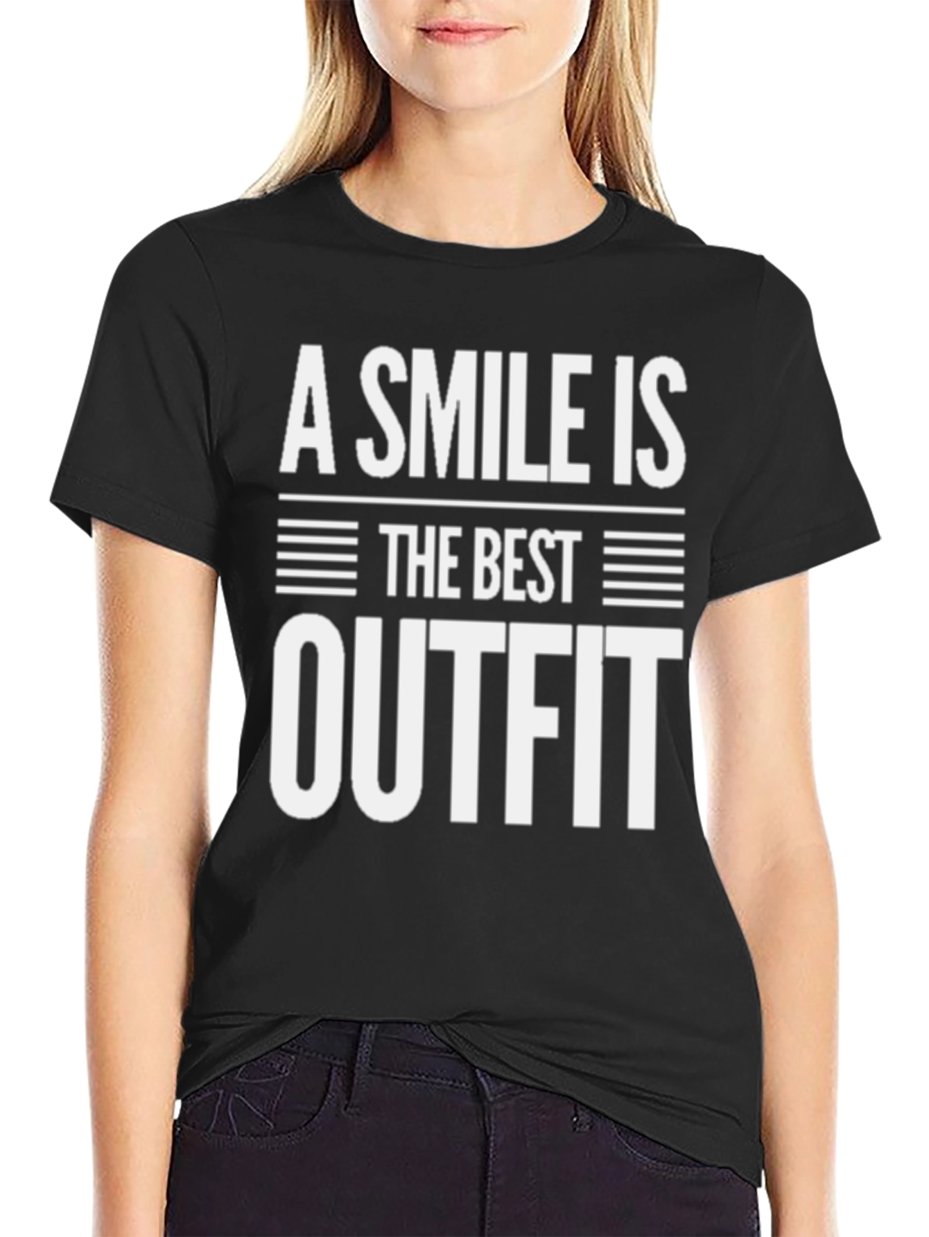 Black Smile is the Best Outfit Black T-Shirt view 2