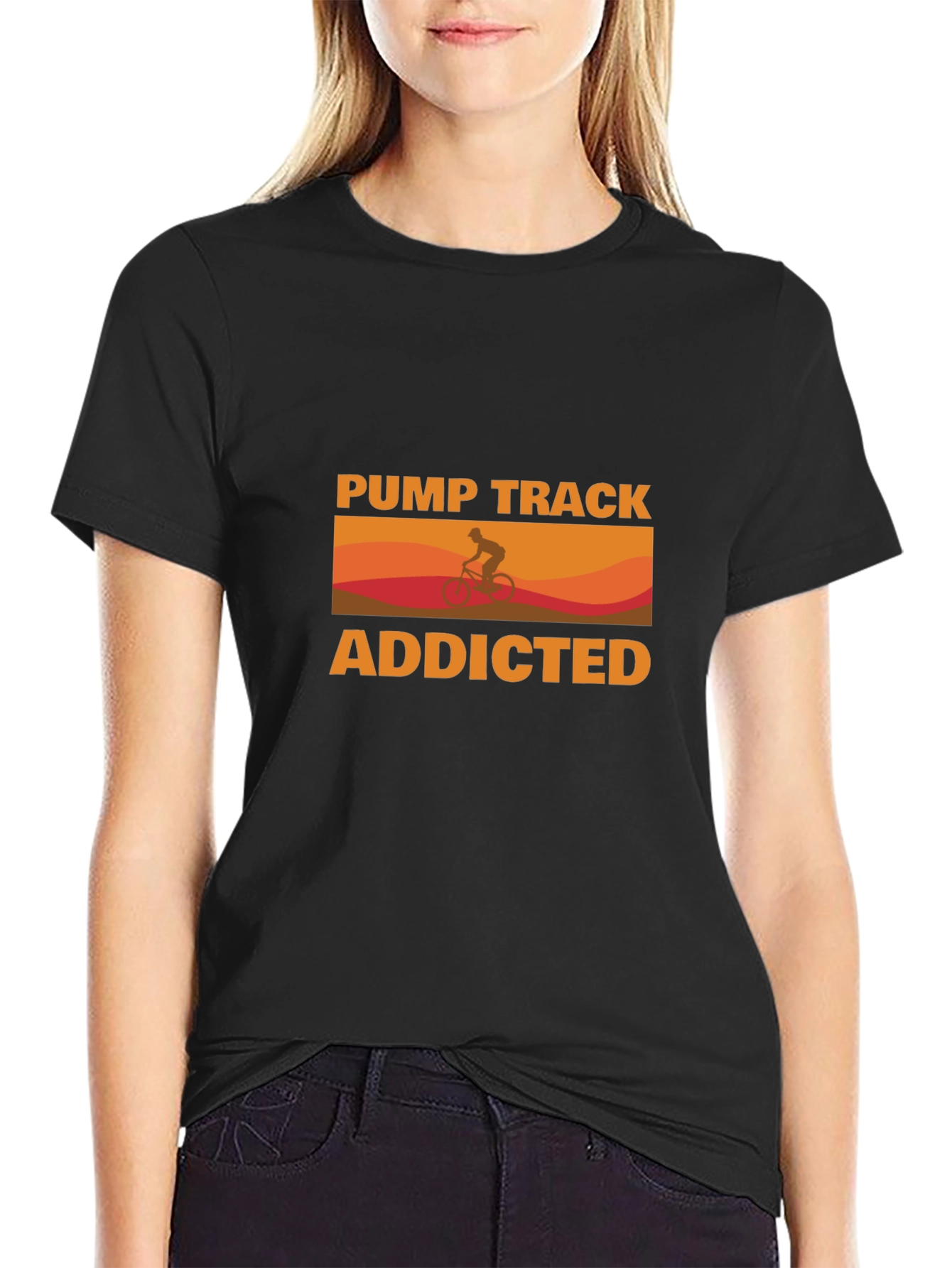 Black Pump Track Addicted Graphic T-Shirt view 2
