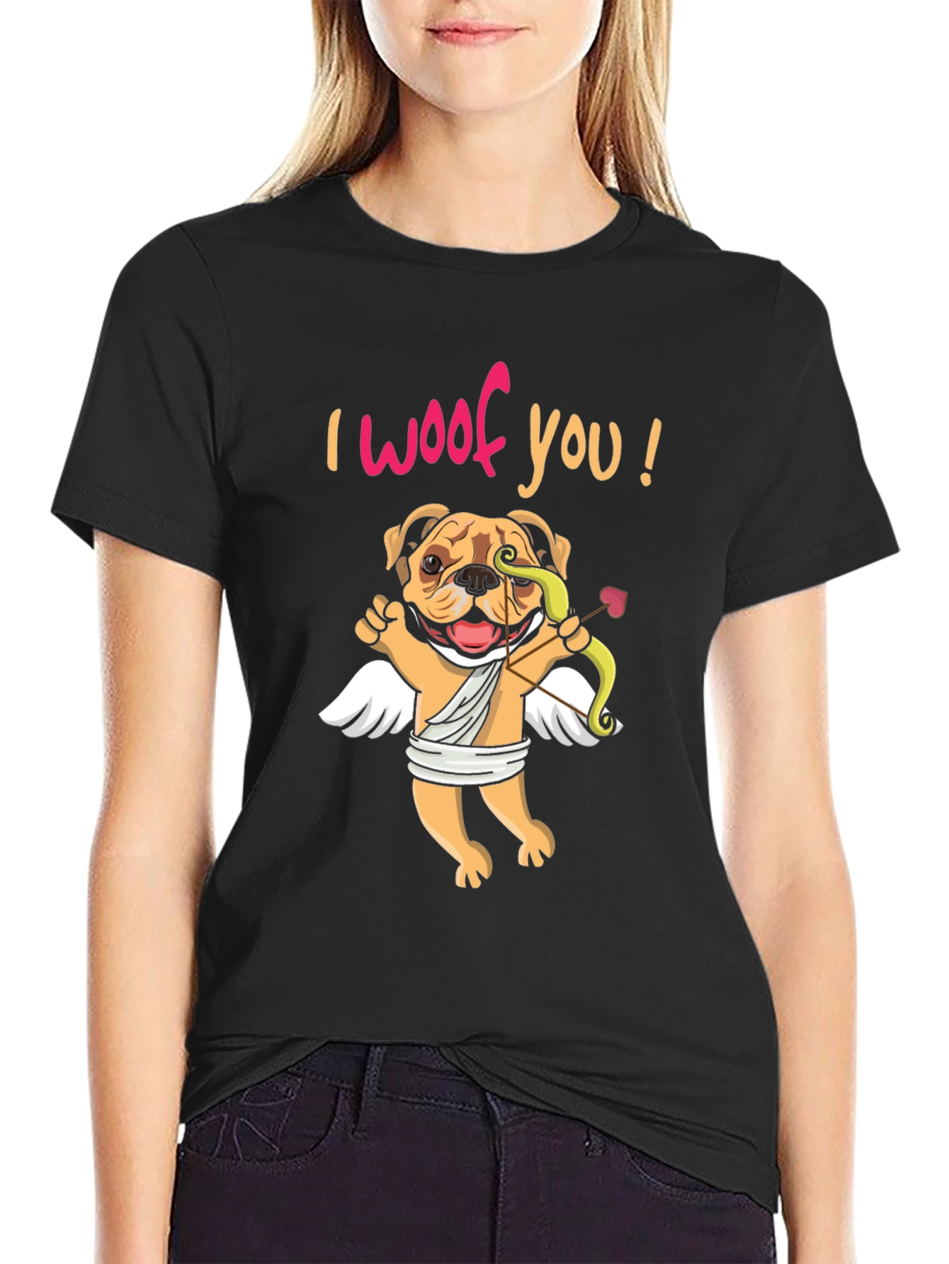 I Woof You Valentine's Day Dog Cupid T-Shirt - 2