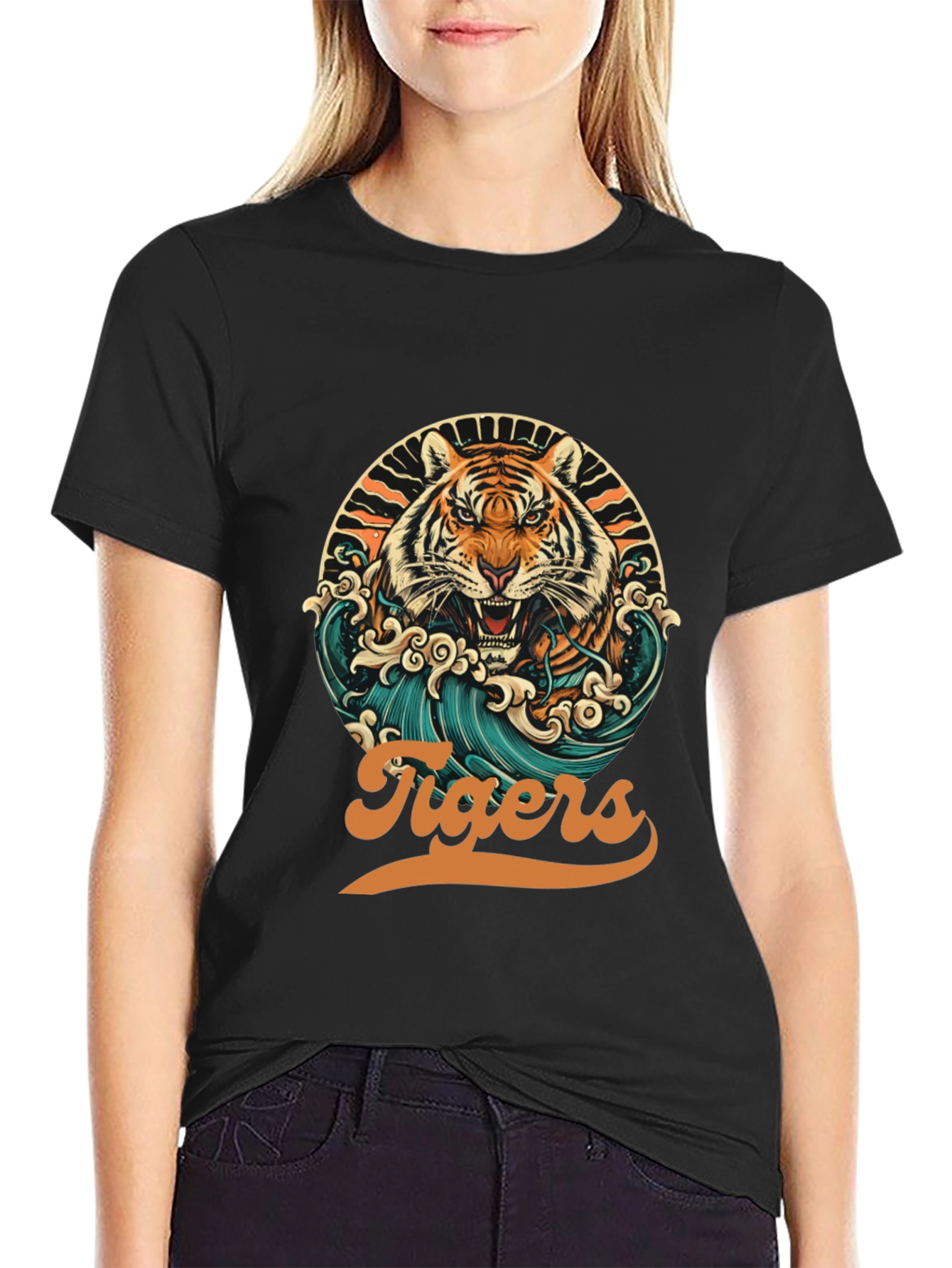 Black Tigers Graphic T-Shirt - Retro Design view 2