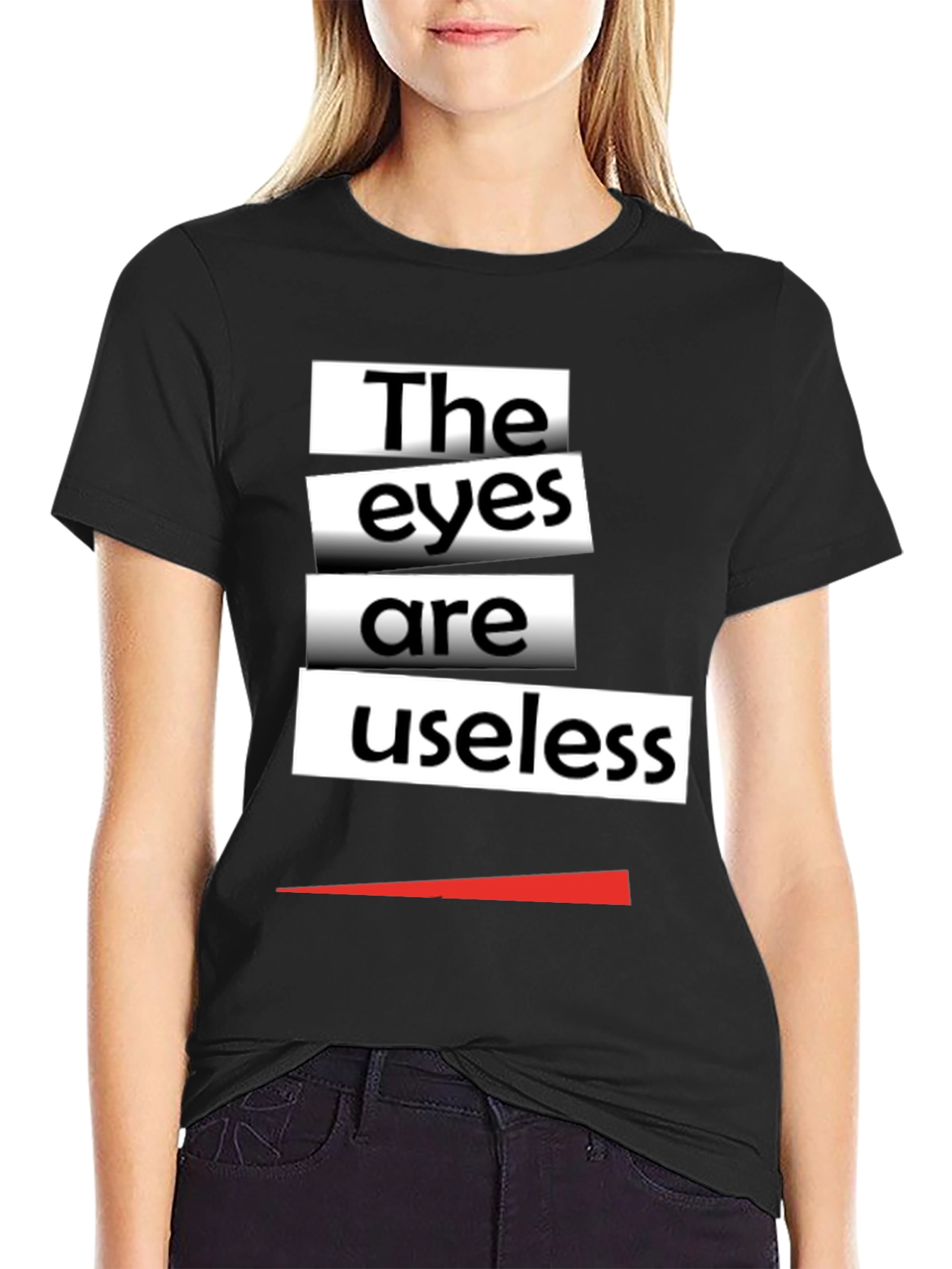 Black The Eyes Are Useless Graphic Tee - Black view 2