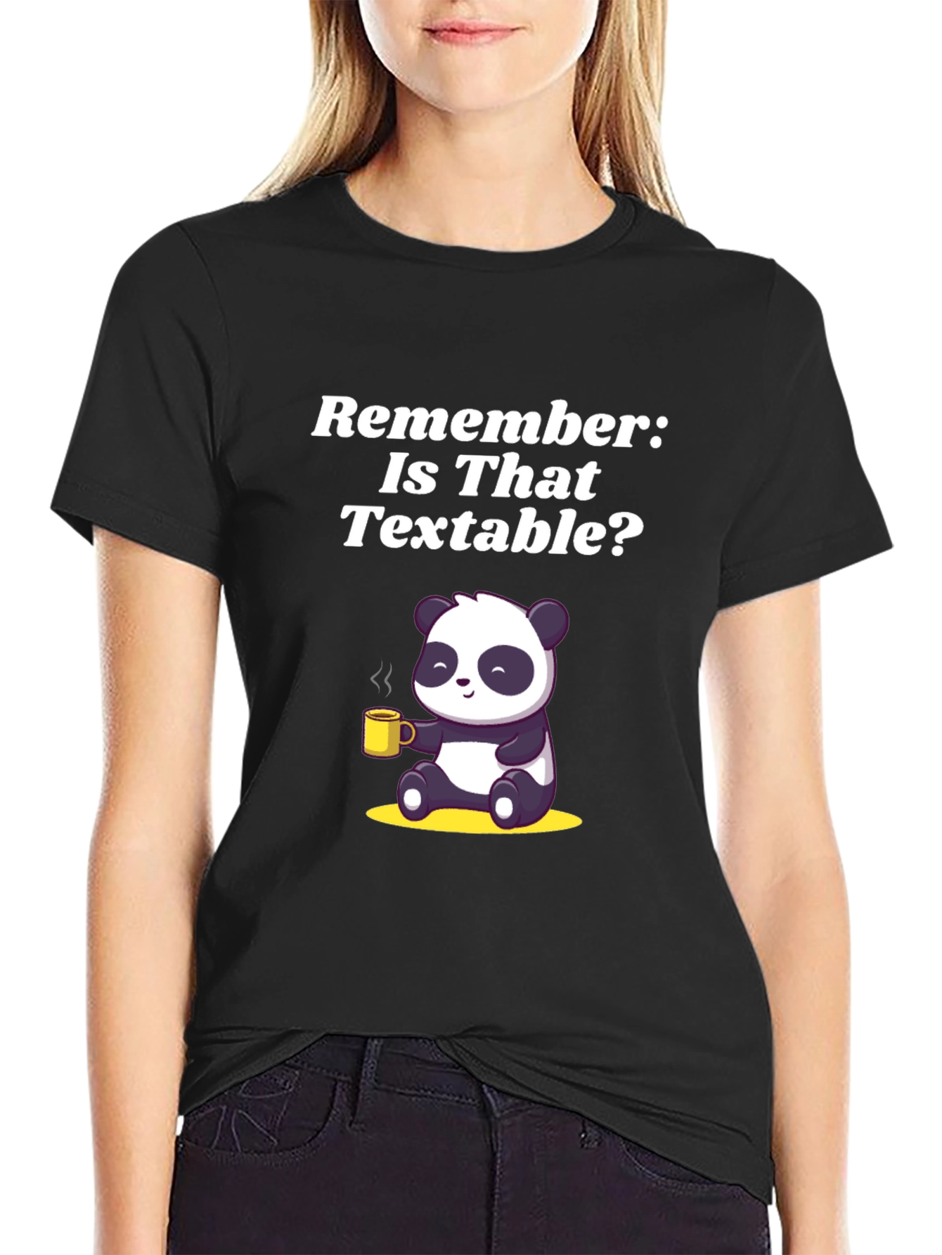 Black Is That Textable Panda Graphic Tee - Funny T-Shirt view 2