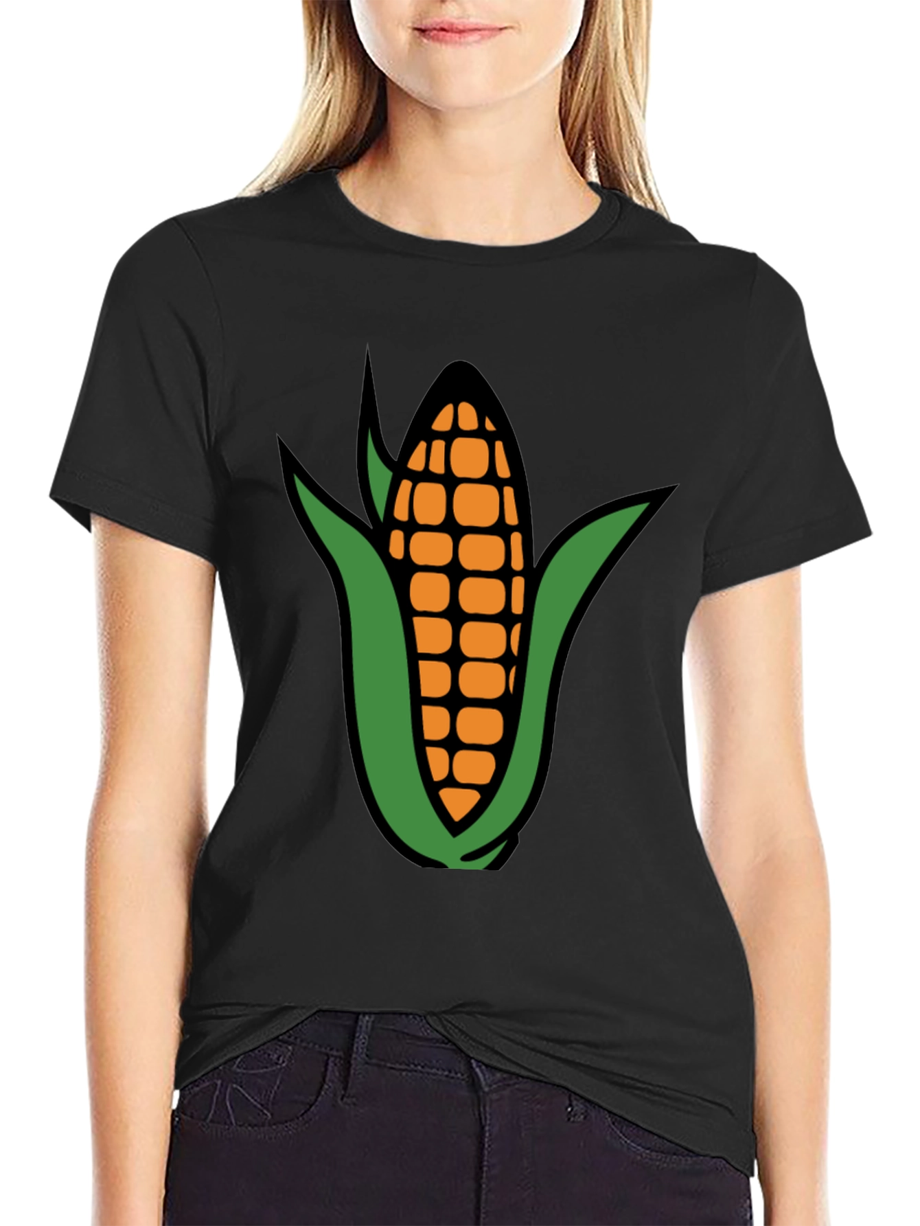 Corn Graphic Black T-Shirt - 2