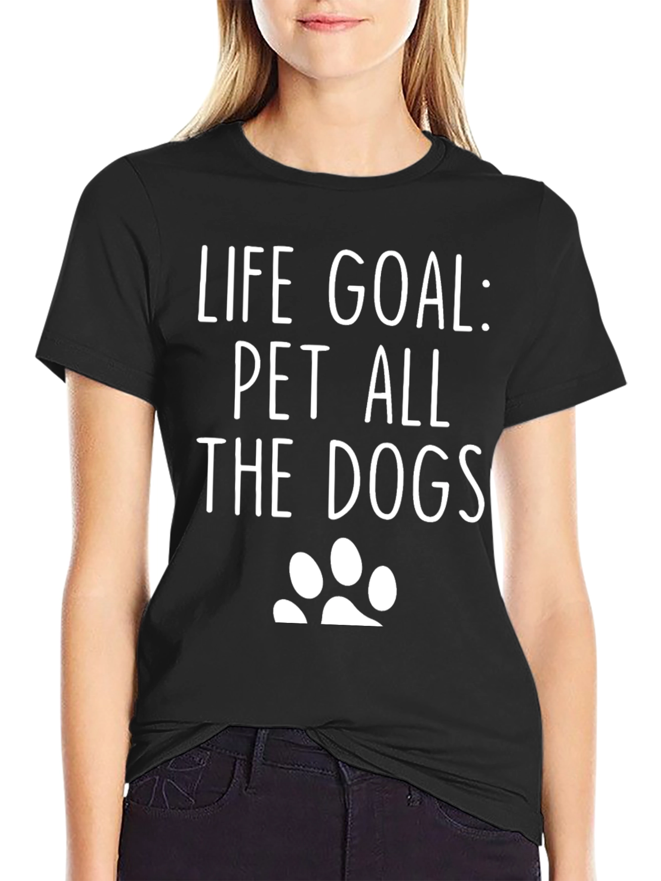 Black Life Goal: Pet All The Dogs Graphic Tee view 2