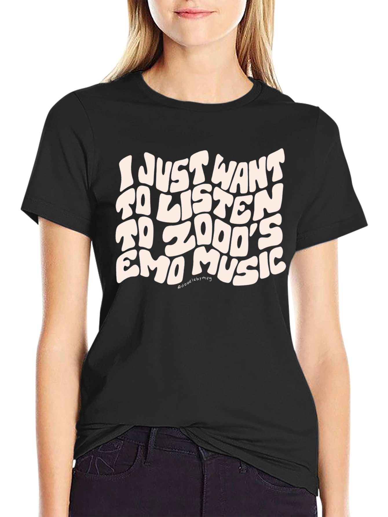 Black Zood's Emo Music Tee - Unique Graphic Print view 2