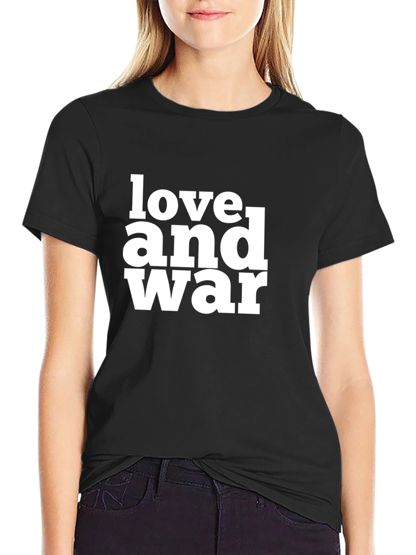 Black Love and War Graphic T-Shirt - Bold Statement Tee view 2