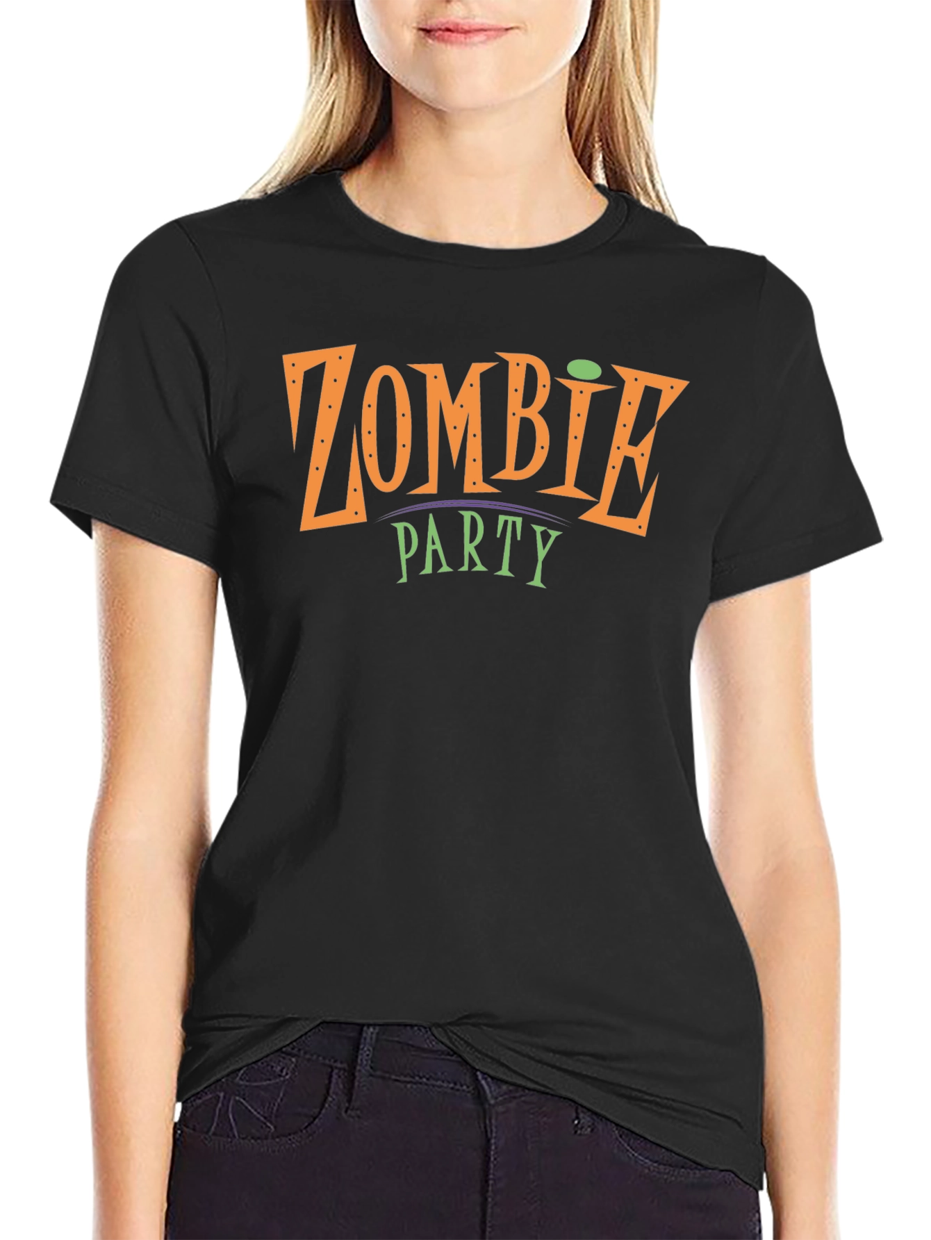 Black Zombie Party T-Shirt - Halloween Tee view 2