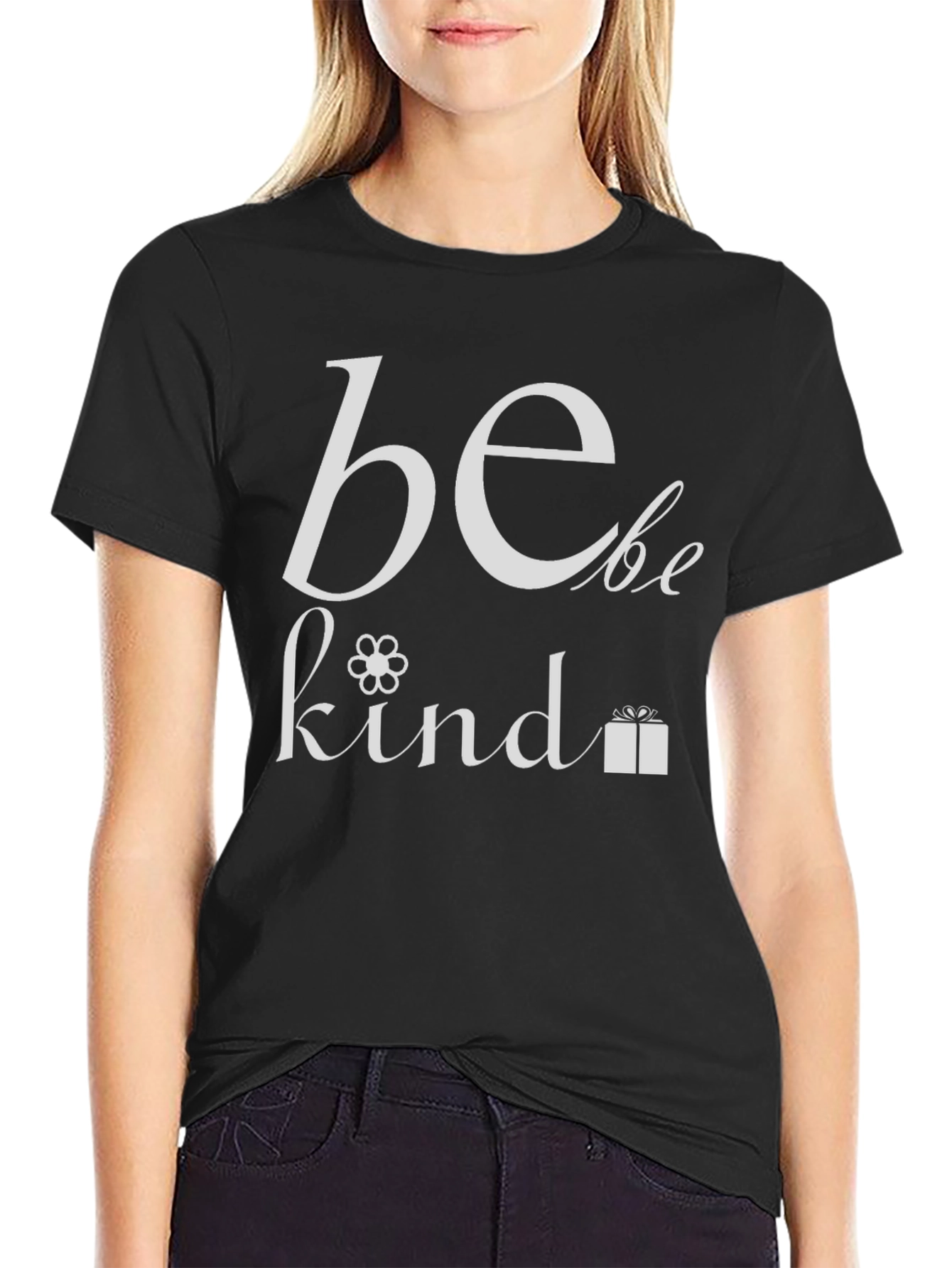Black Be Kind Graphic Tee - Soft Cotton Blend Shirt view 2