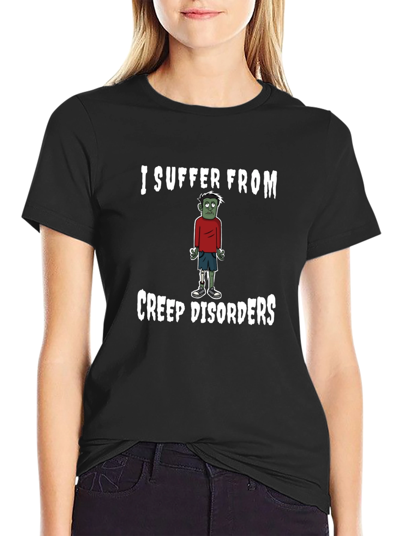 Black Creep Disorders Zombie Humor T-Shirt view 2