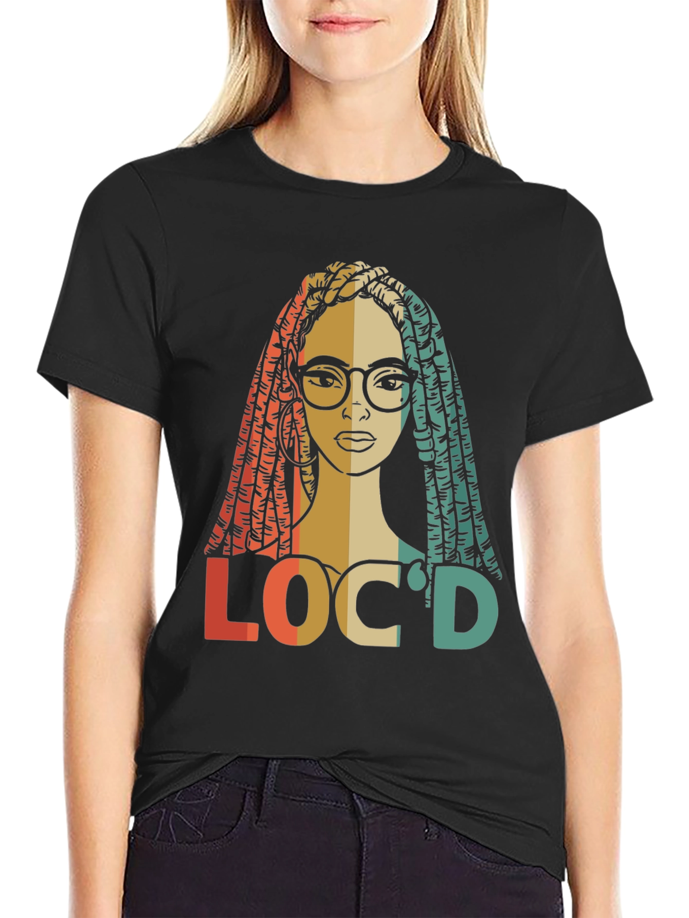 Black Loc'd Retro Graphic T-Shirt view 2