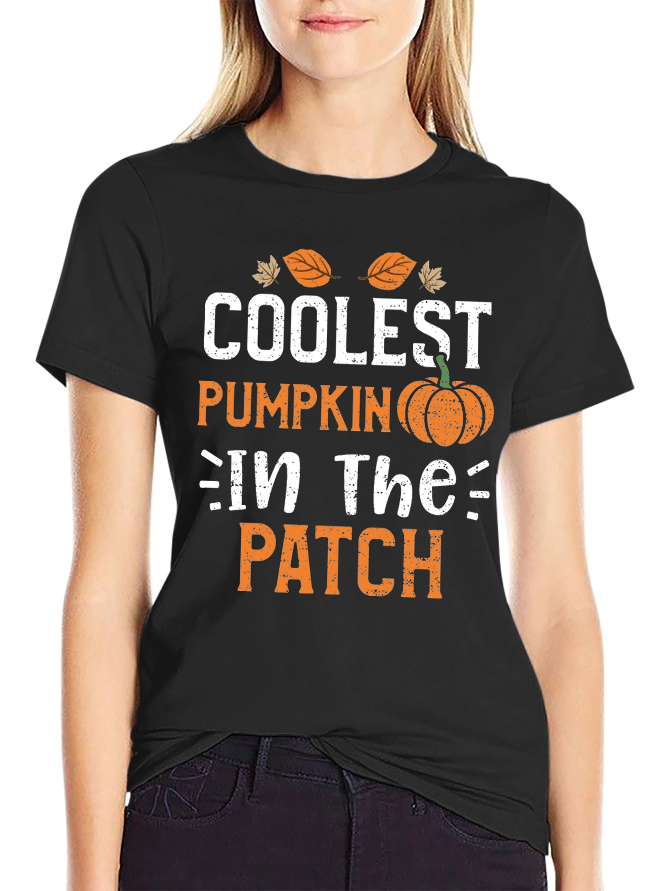 Black Coolest Pumpkin in the Patch T-Shirt view 2