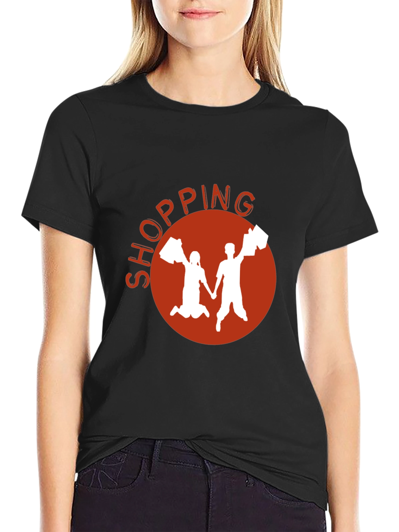 Black Shopping Spree Tee - Unisex Cotton Graphic T-Shirt view 2