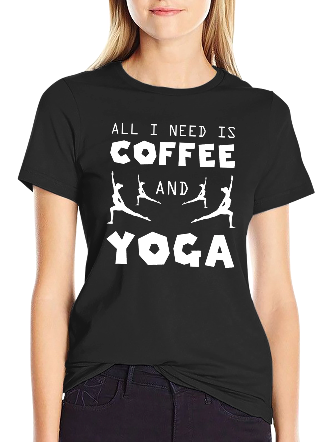 Black Coffee & Yoga Black T-Shirt view 2
