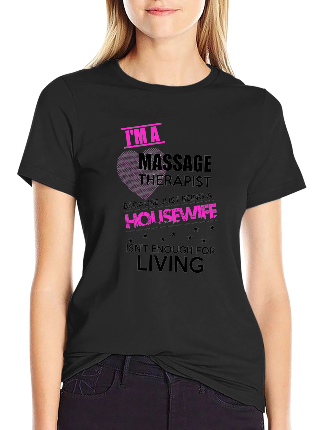 Black Massage Therapist Funny Graphic T-Shirt view 2