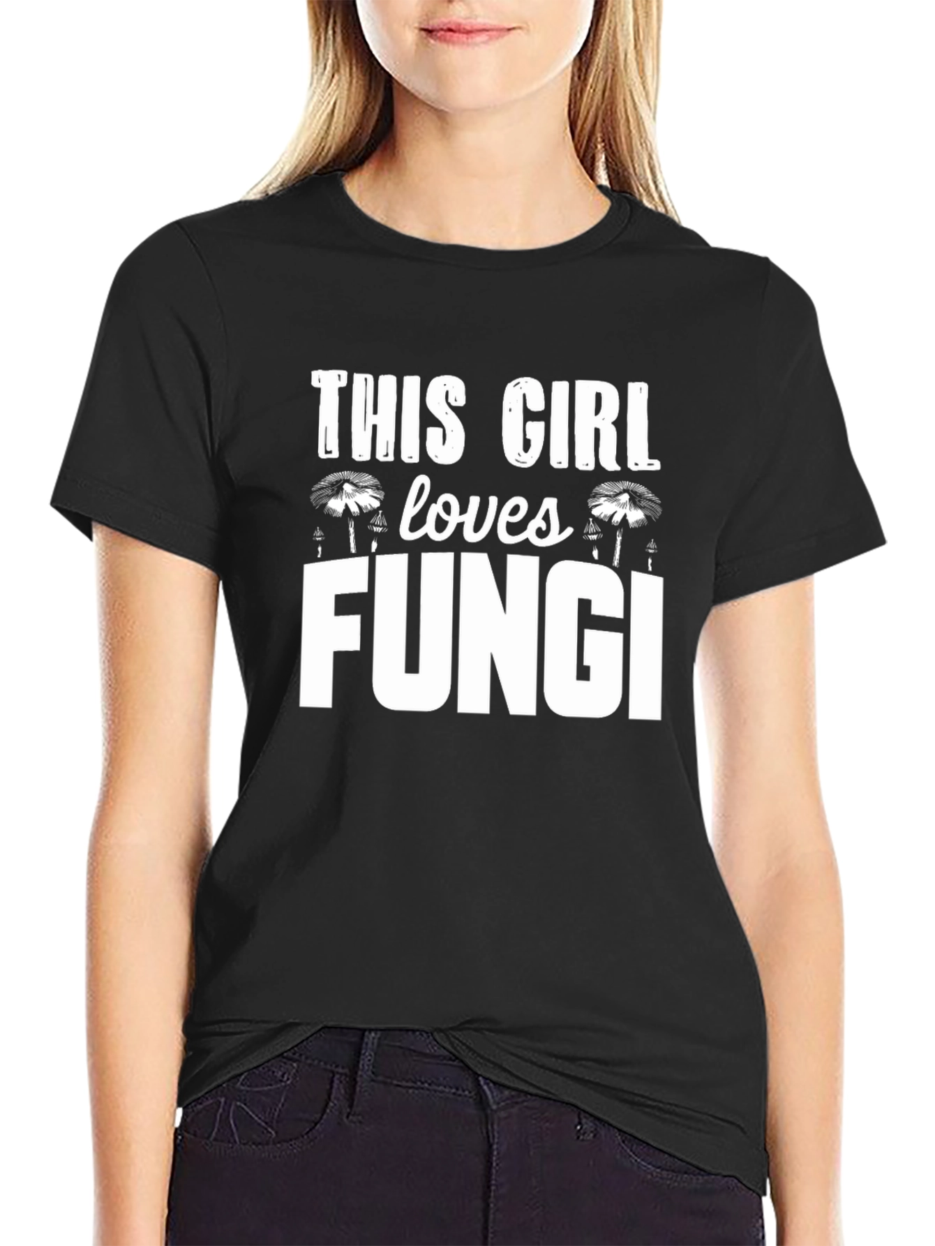 Black This Girl Loves Fungi T-Shirt Black view 2