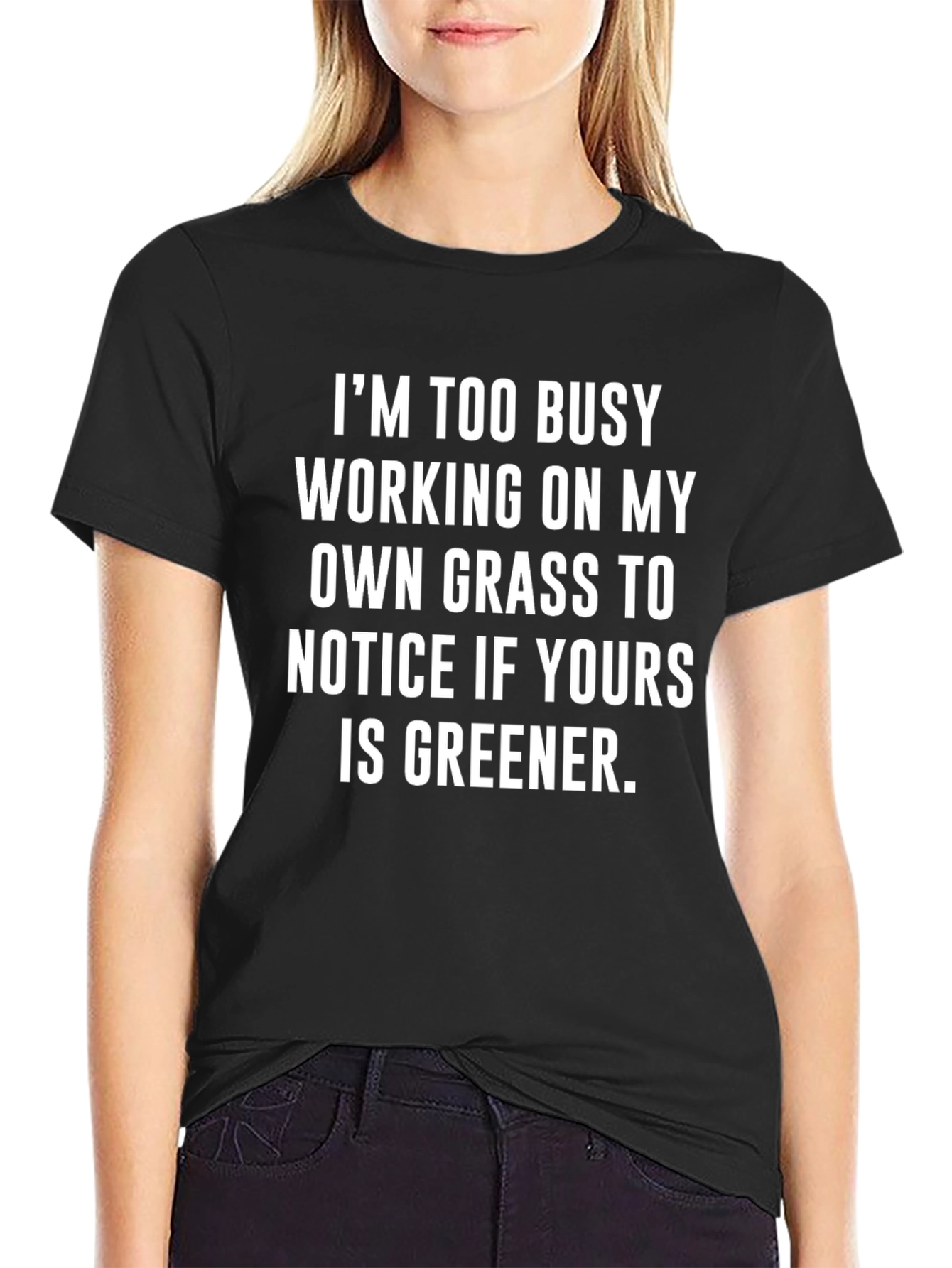 Black Busy with My Own Grass Graphic Tee view 2