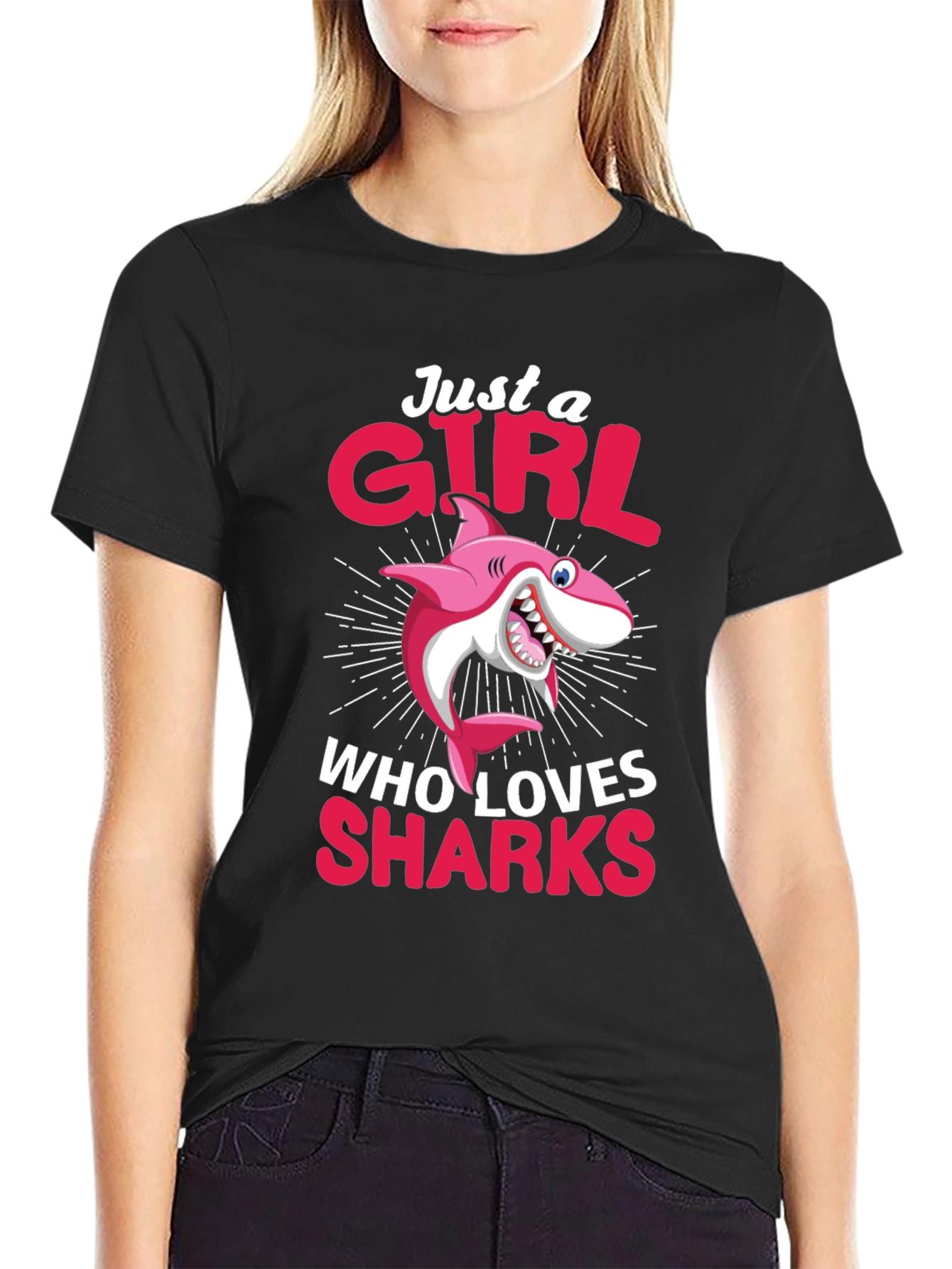Just A Girl Who Loves Sharks T-Shirt - 2