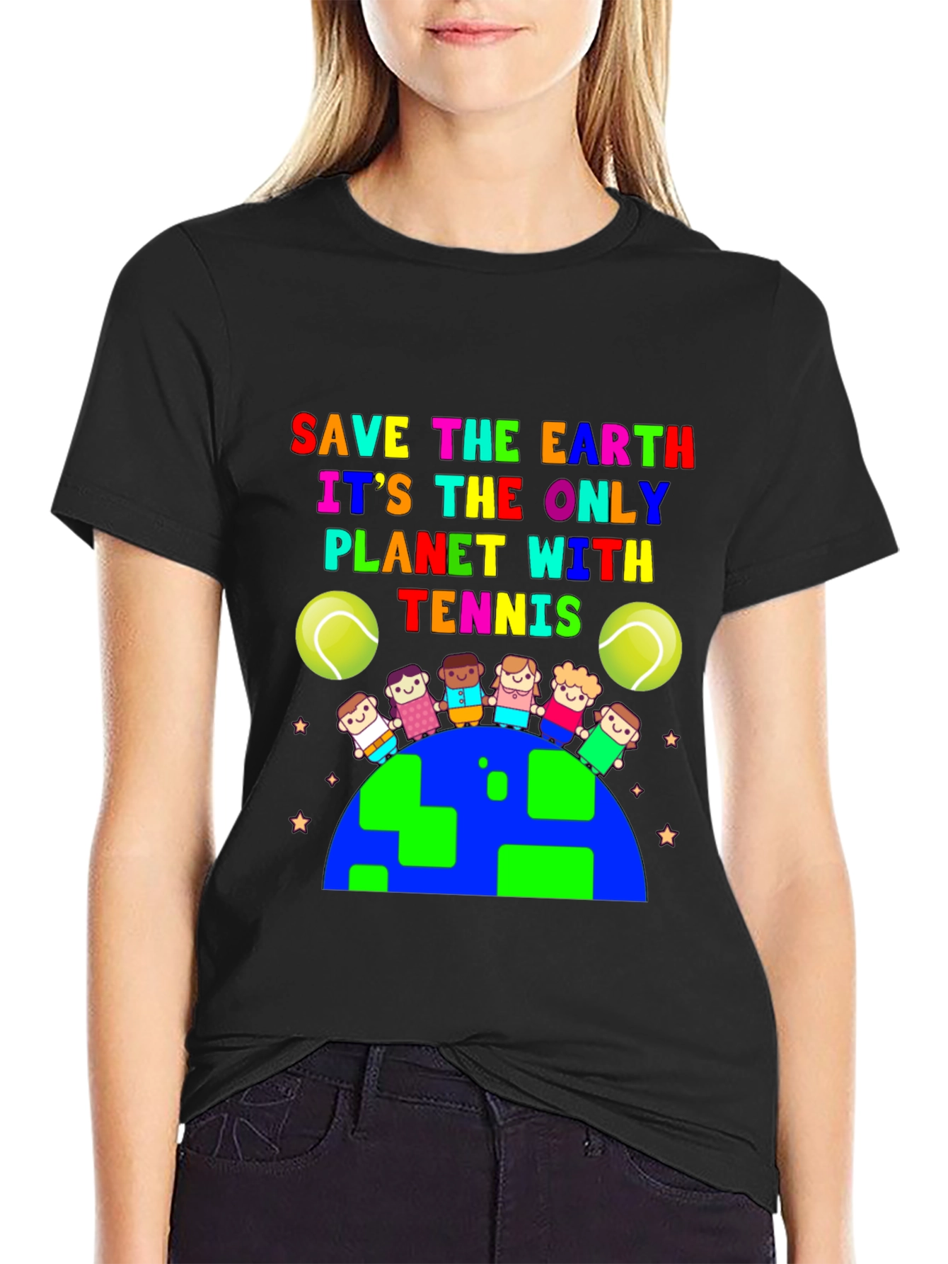 Save the Earth Tennis Graphic T-Shirt - 2