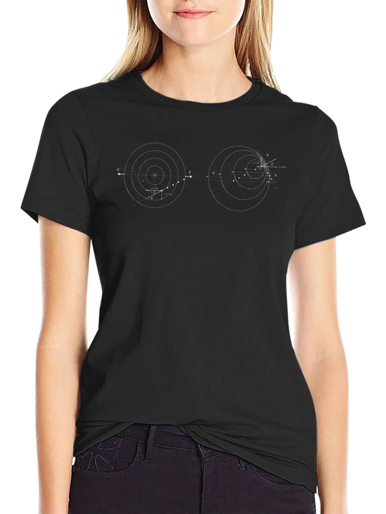 Abstract Circle Graphic T-Shirt - Black - 2