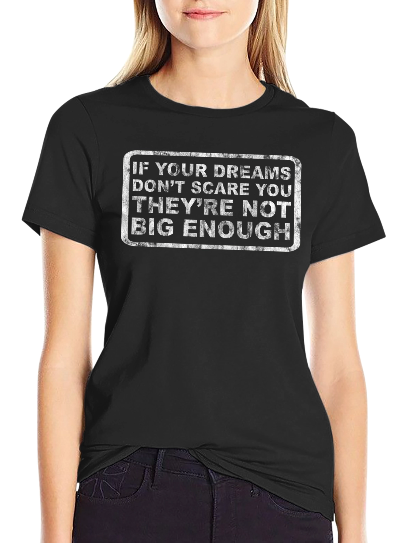 Black Dream Big T-Shirt - Motivational Graphic Tee view 2