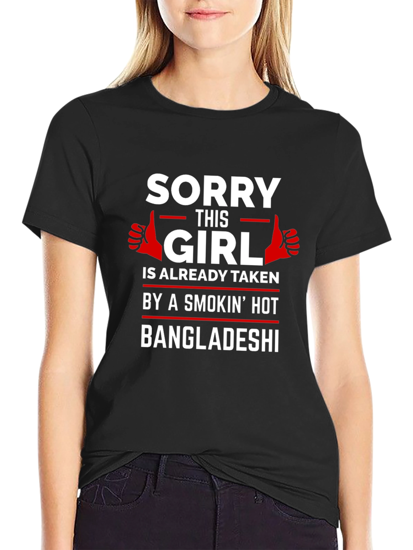 Black Sorry This Girl Is Taken T-Shirt view 2