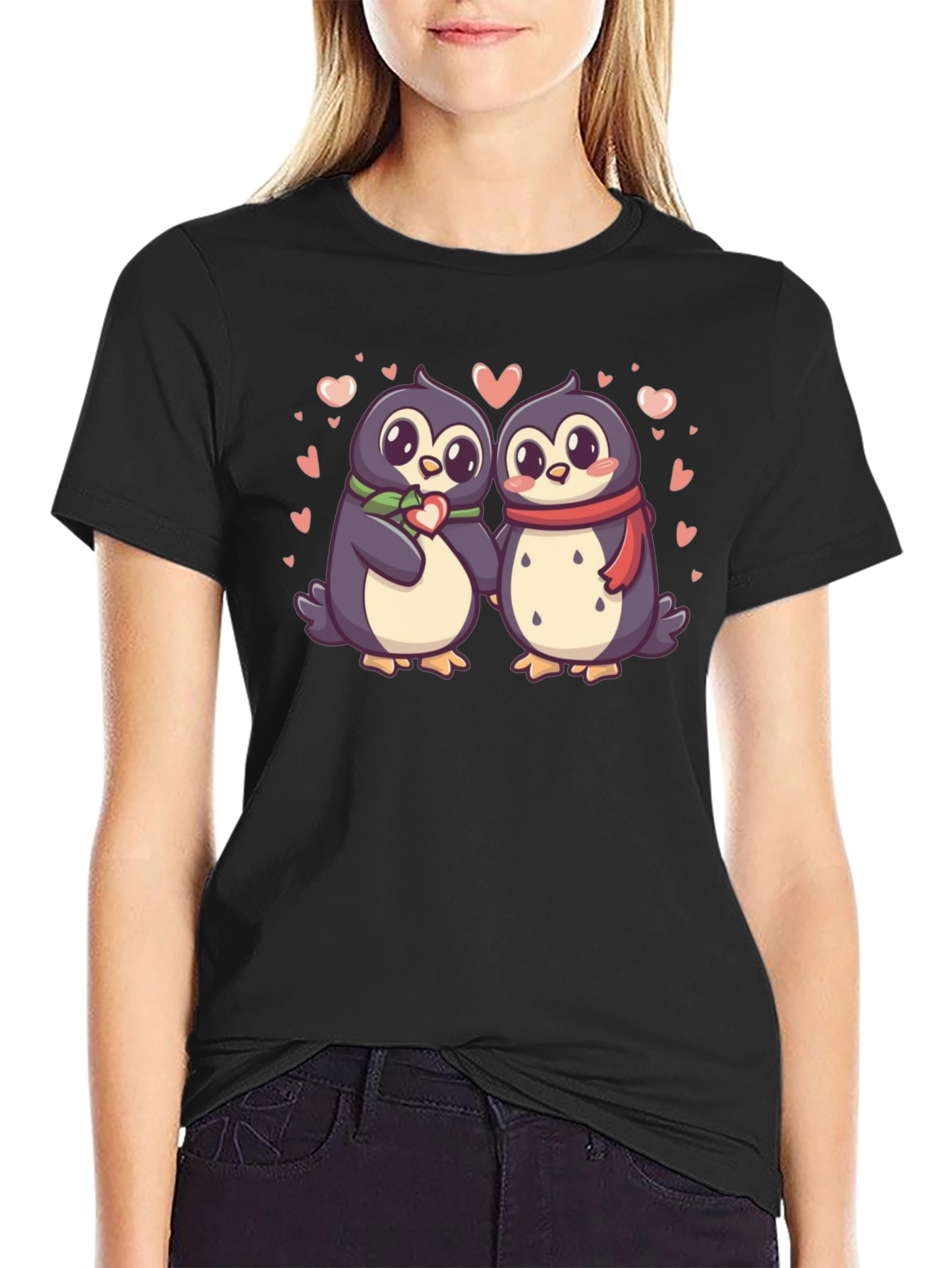 Black Penguin Love T-Shirt view 2