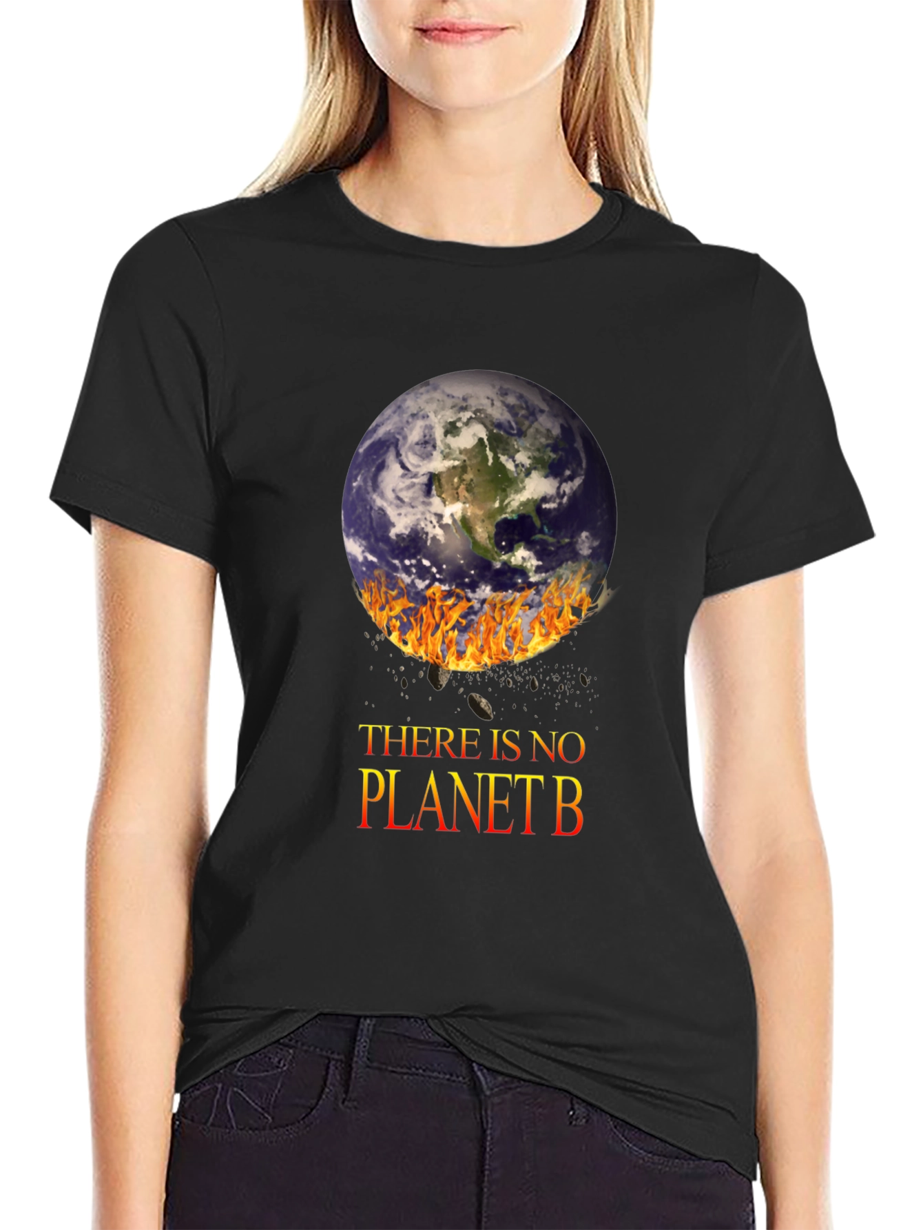 Black There is No Planet B T-Shirt view 2