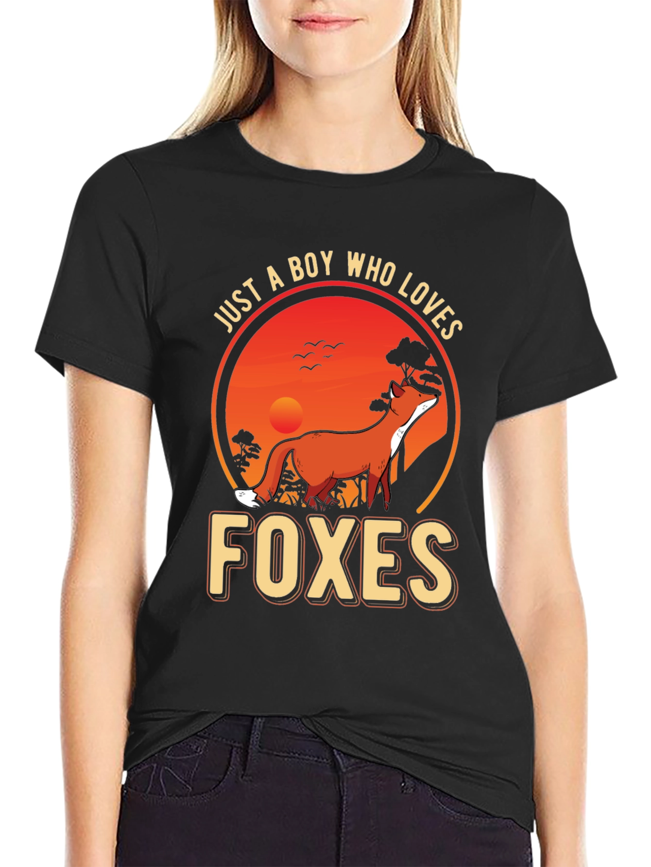 Black Boy Who Loves Foxes Graphic Tee view 2