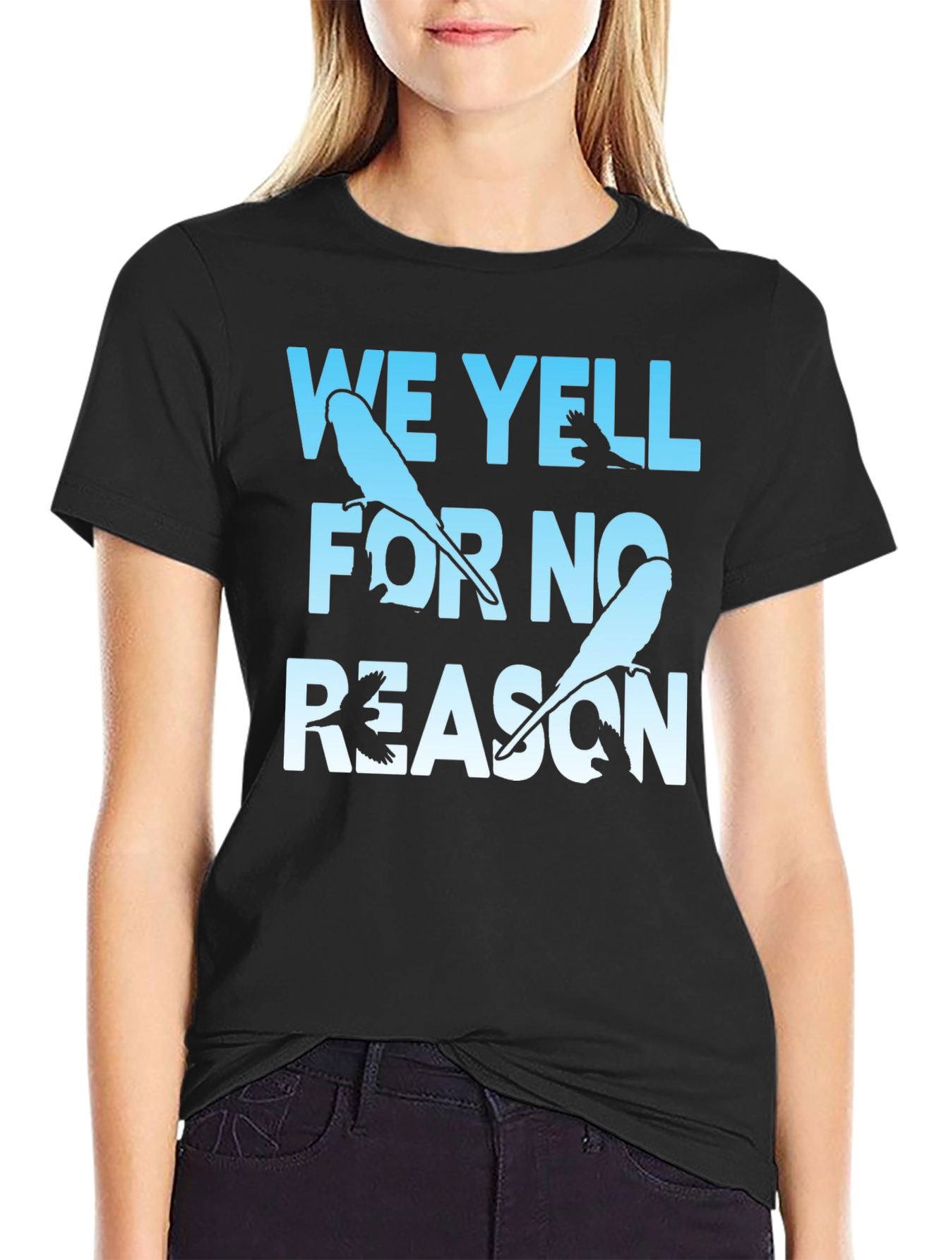 Black We Yell For No Reason Graphic Tee view 2