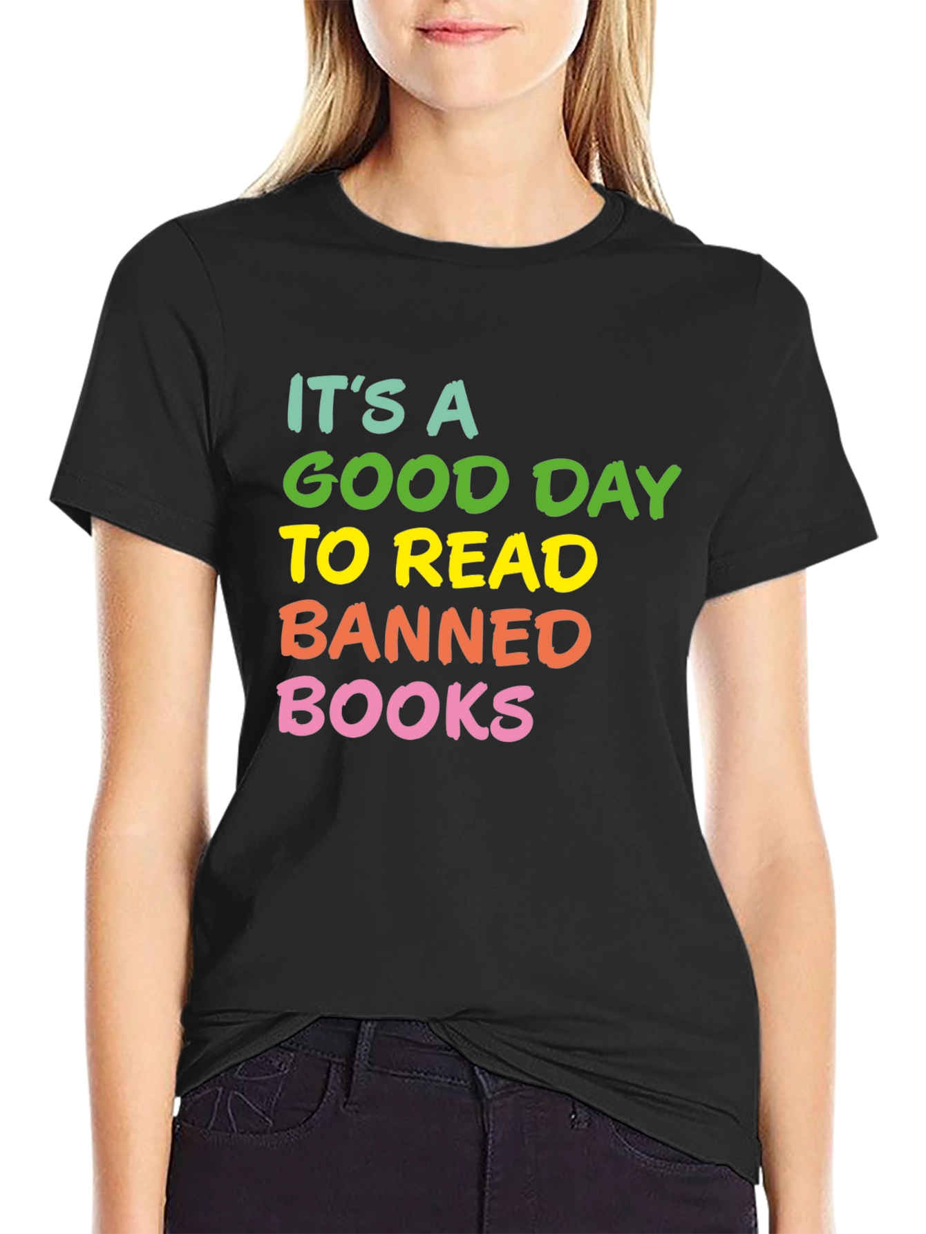 Black Banned Books T-Shirt - Read Banned Books view 2
