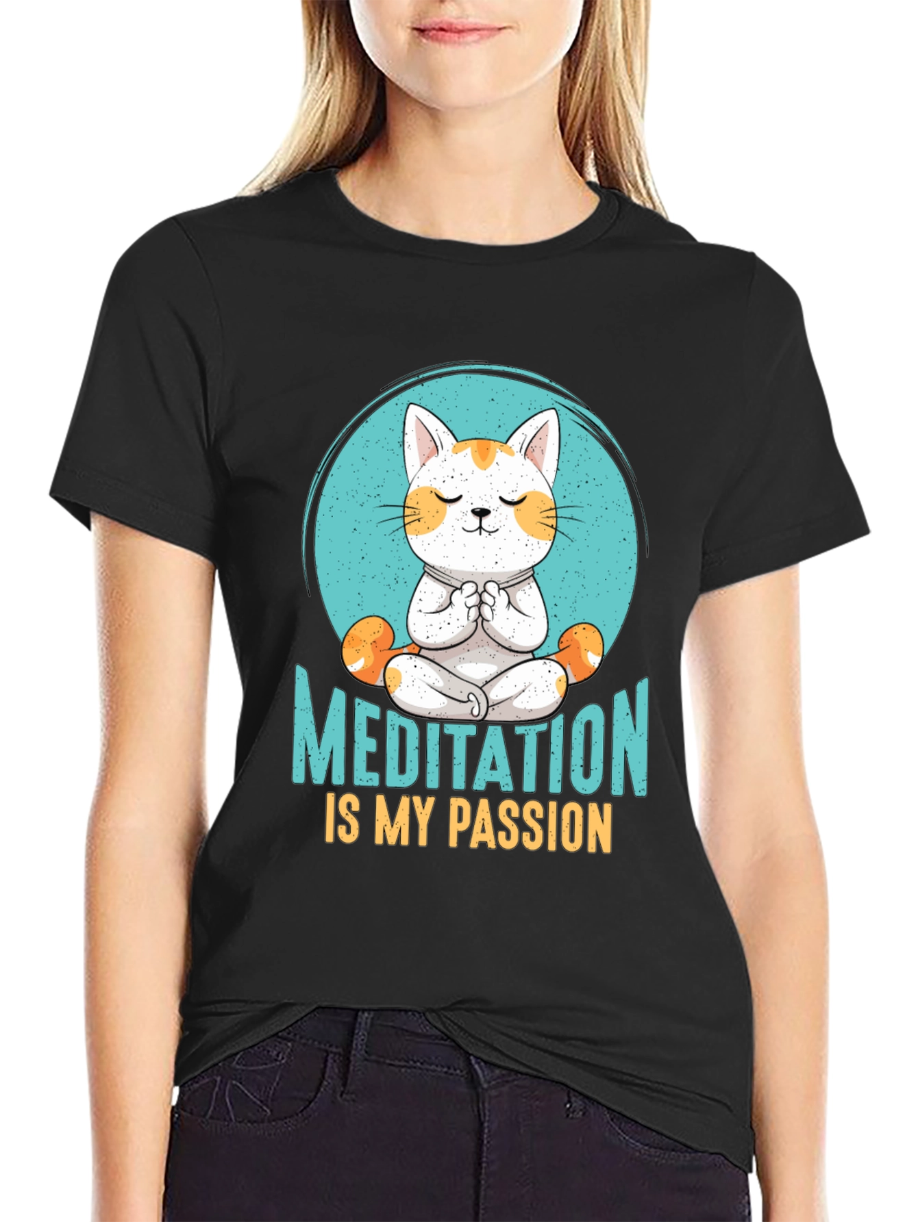Meditation Cat T-Shirt: Find Your Zen - 2