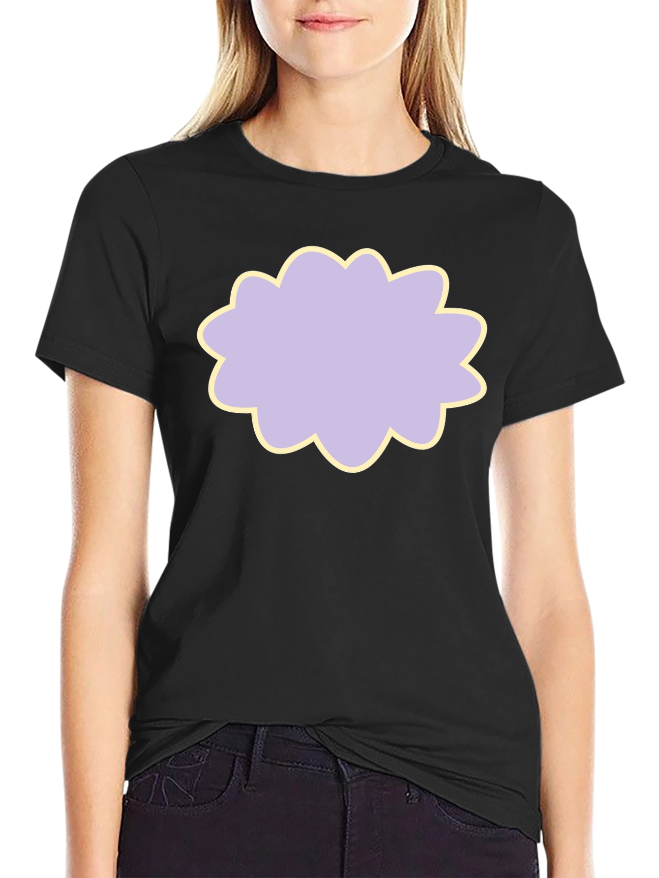 Black Lilac Cloud T-Shirt - Soft & Stylish view 2