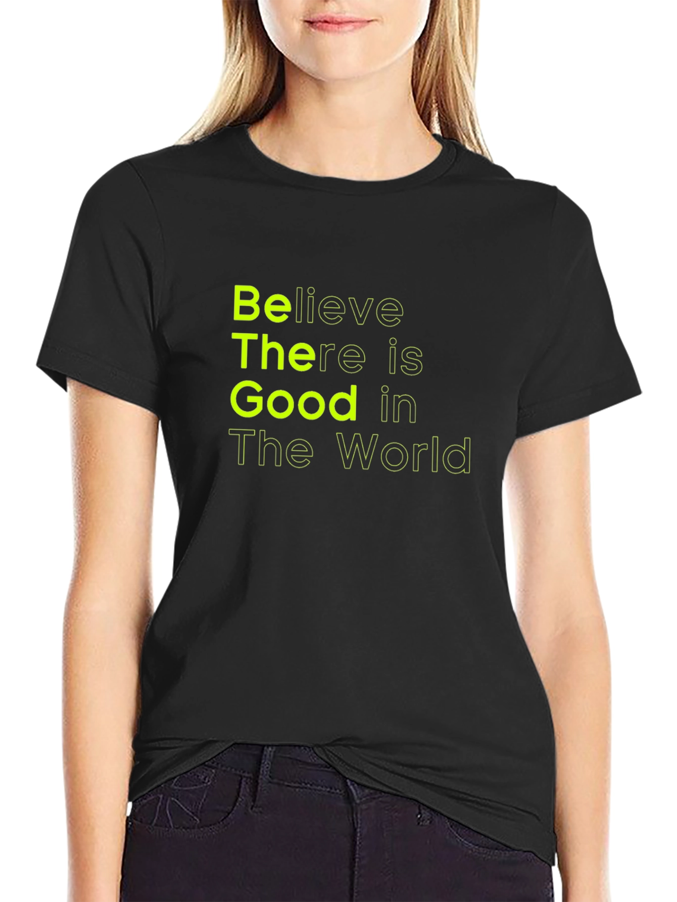 Black Believe There is Good T-Shirt - Black view 2