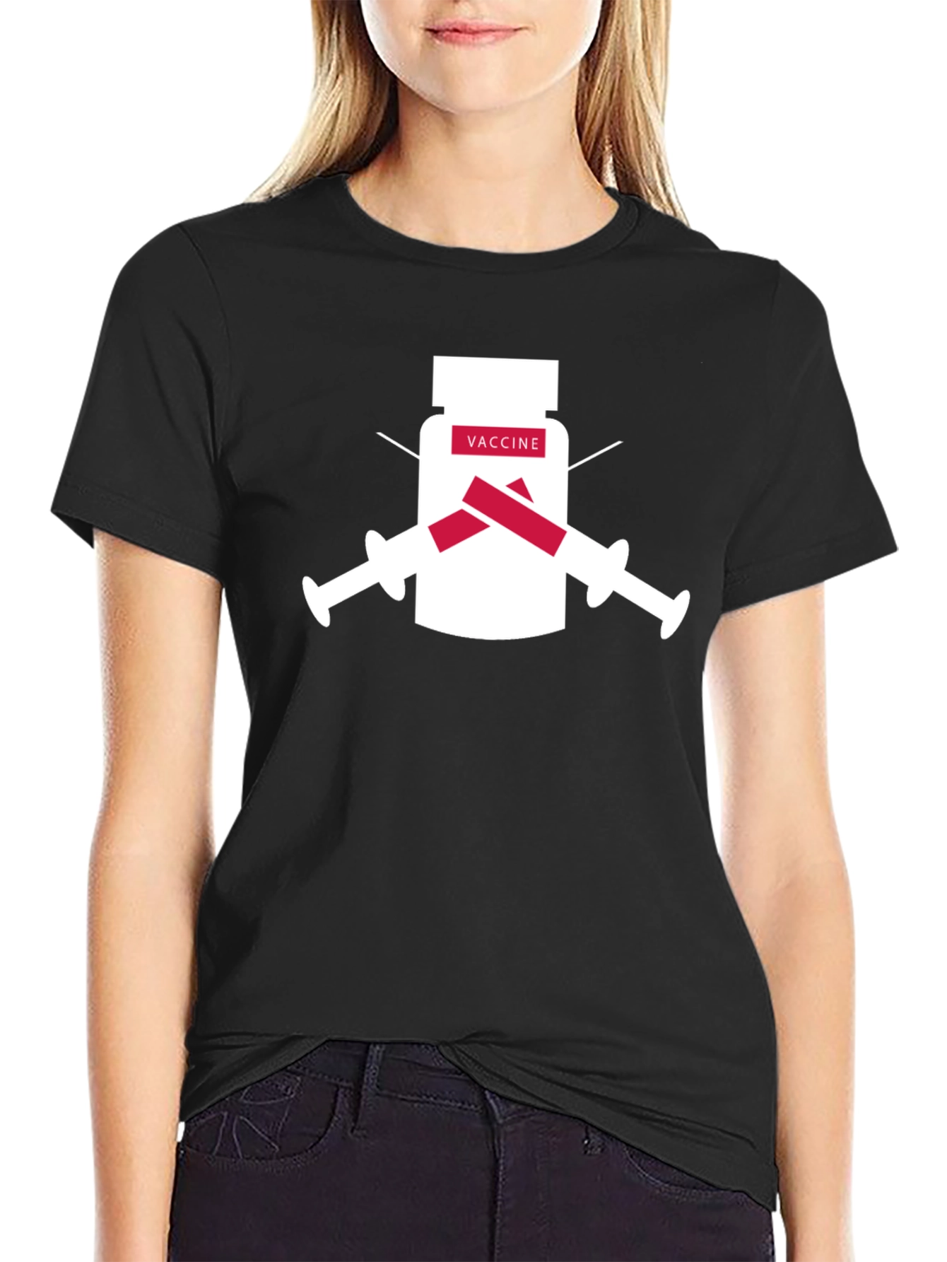 Black Anti-Vax Black T-Shirt view 2