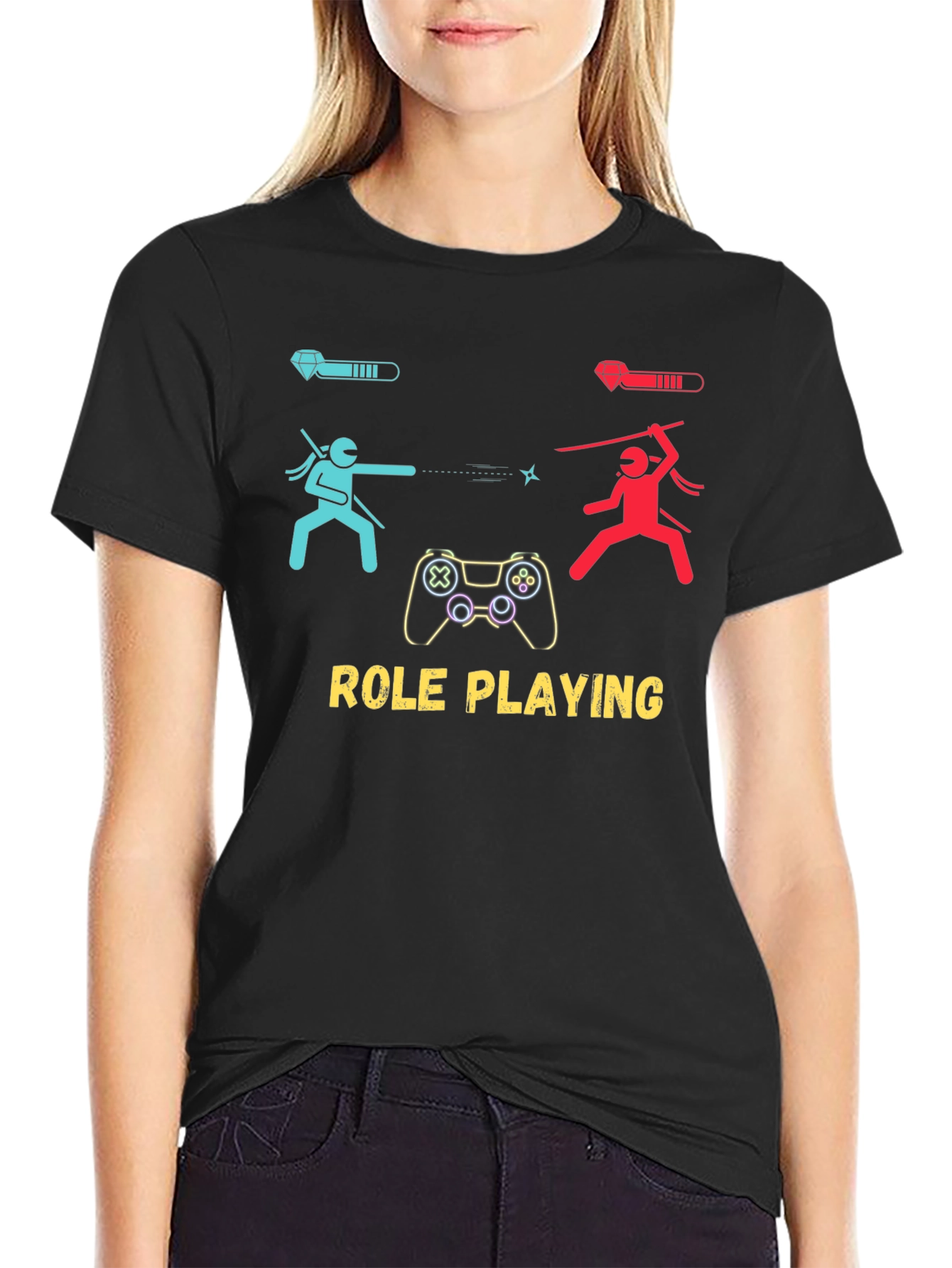 Black Role Playing Gamer T-Shirt view 2