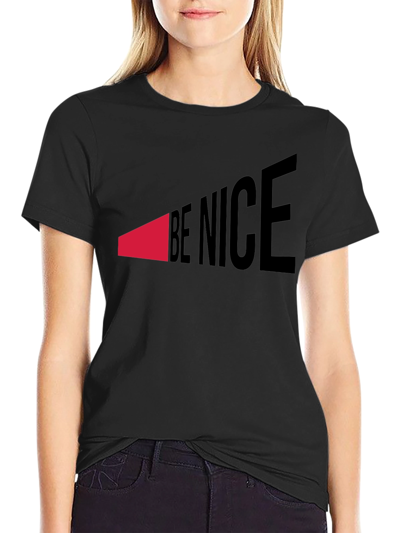 Black Be Nice Graphic Tee - Stylish Statement Shirt view 2