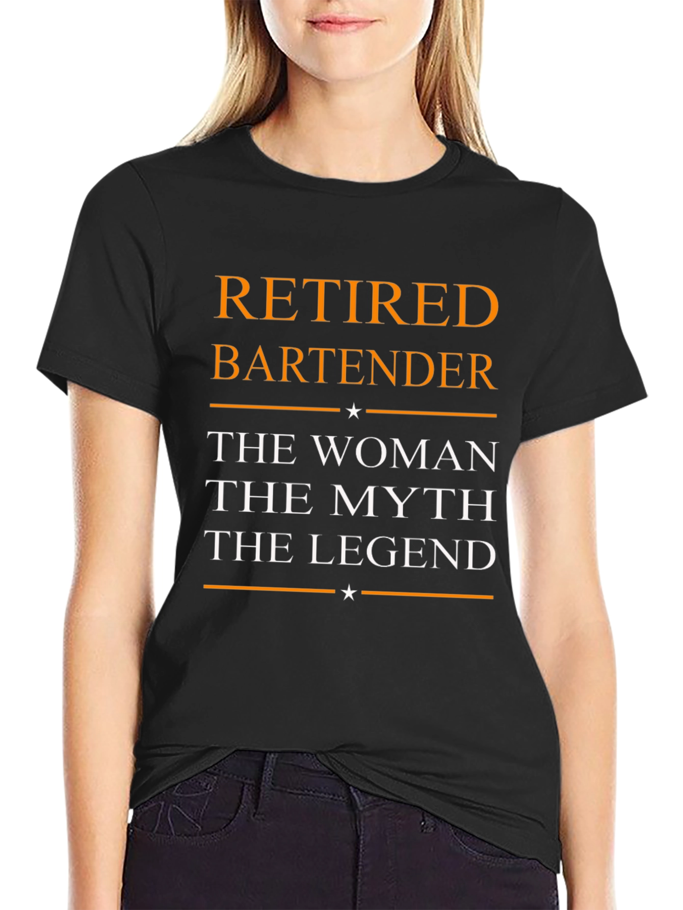 Black Retired Bartender: The Woman, Myth, Legend T-Shirt view 2