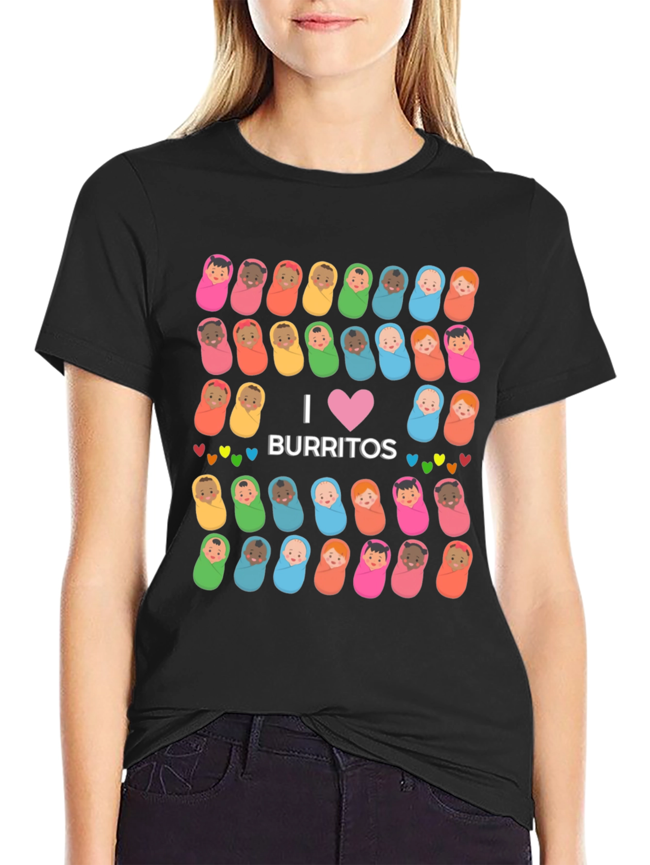 Black I Love Burritos Baby T-Shirt view 2