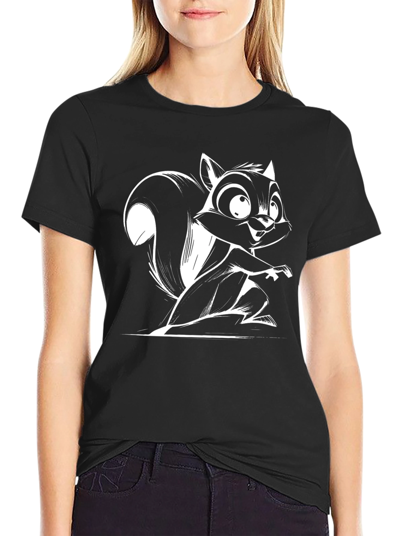 Black Black Squirrel Graphic Tee view 2