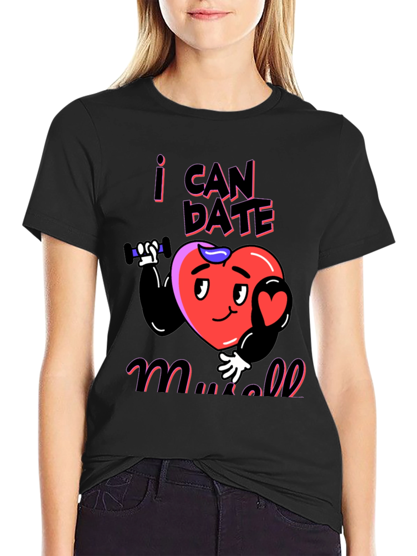 Black I Can Date Myself T-Shirt view 2