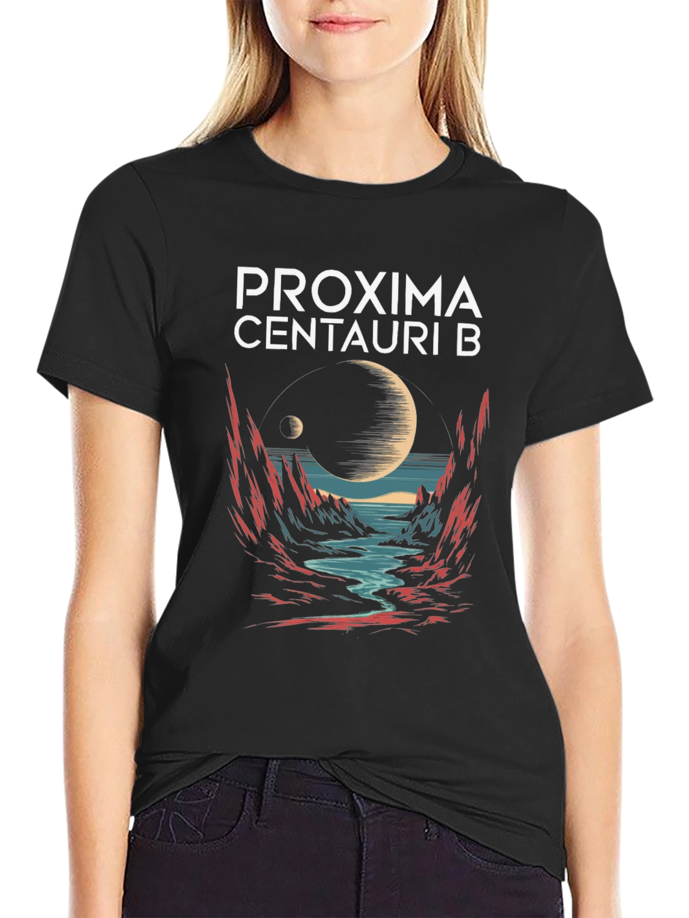 Black Proxima Centauri B Graphic T-Shirt view 2