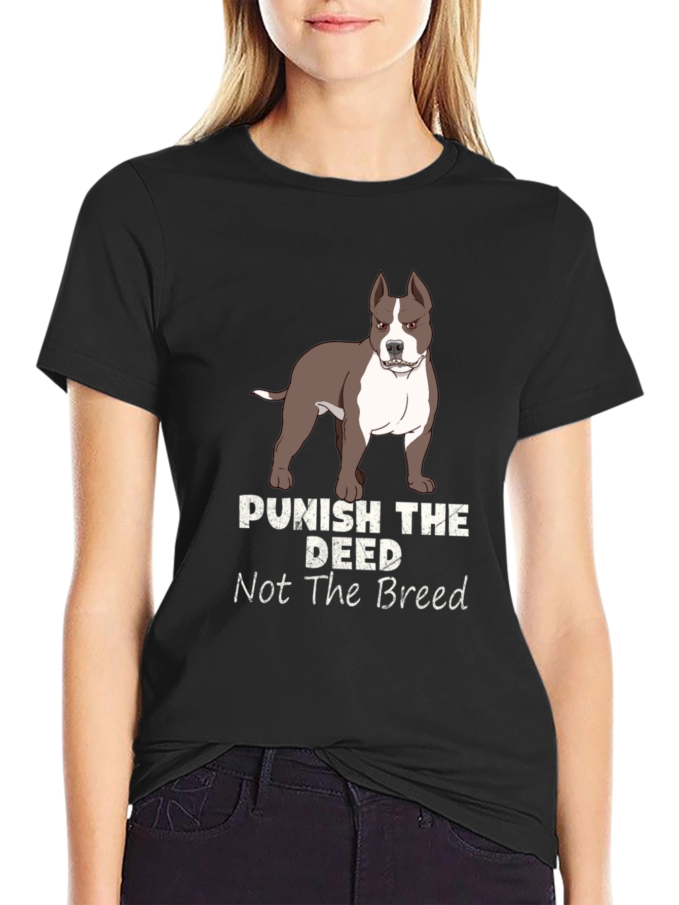 Black Punish the Deed, Not the Breed T-Shirt view 2