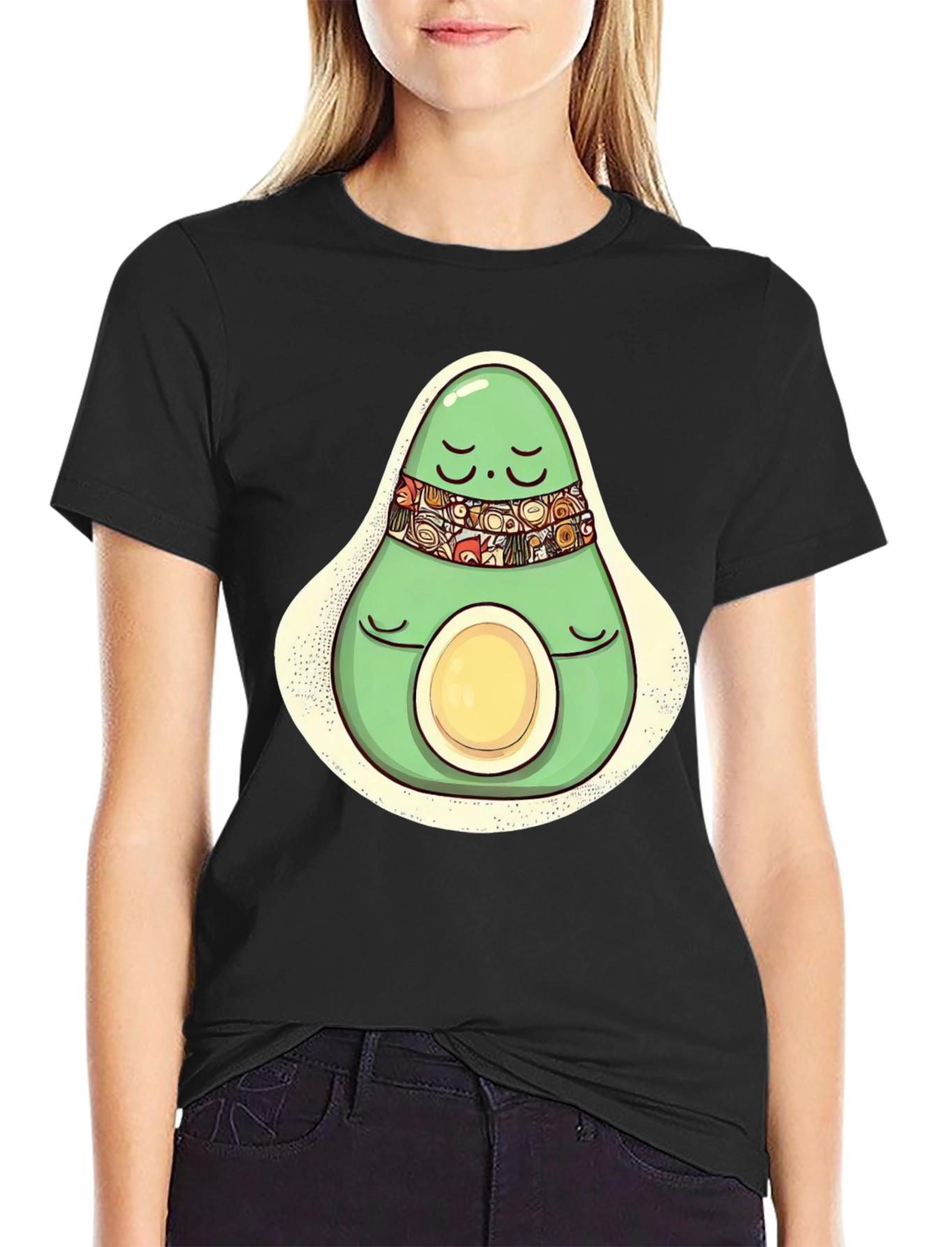 Black Relaxed Avocado Graphic T-Shirt view 2