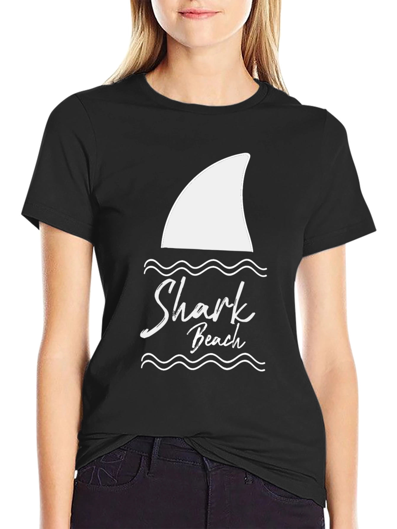 Black Shark Beach Graphic Tee - Black view 2