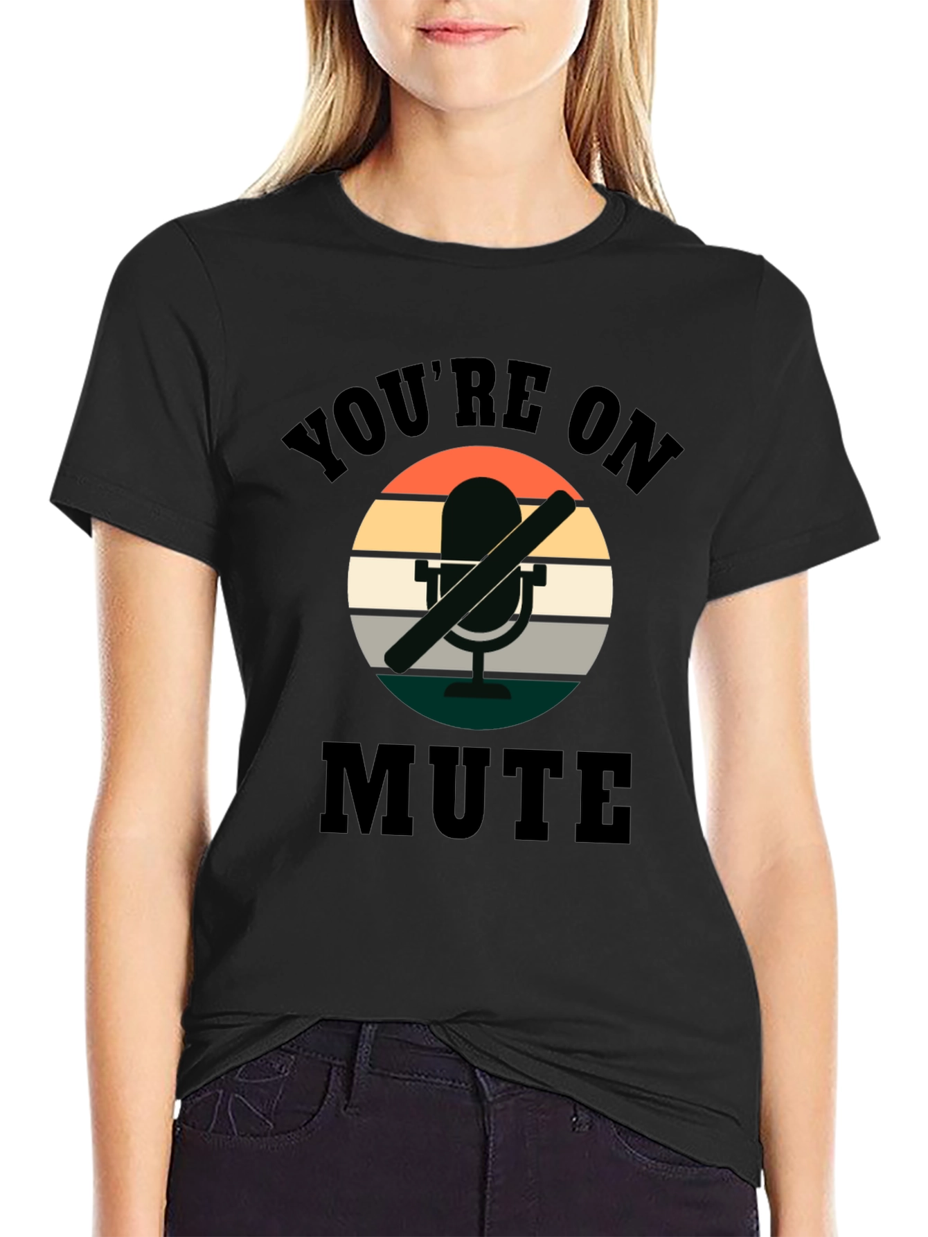 Black You're on Mute Retro Graphic Tee view 2