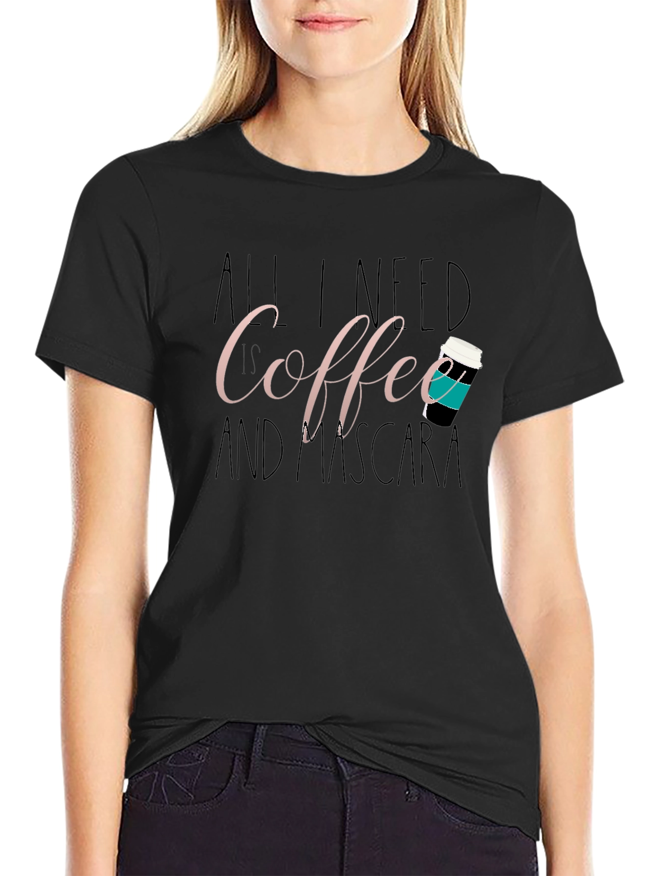 Black Coffee and Mascara Graphic T-Shirt - Unisex view 2