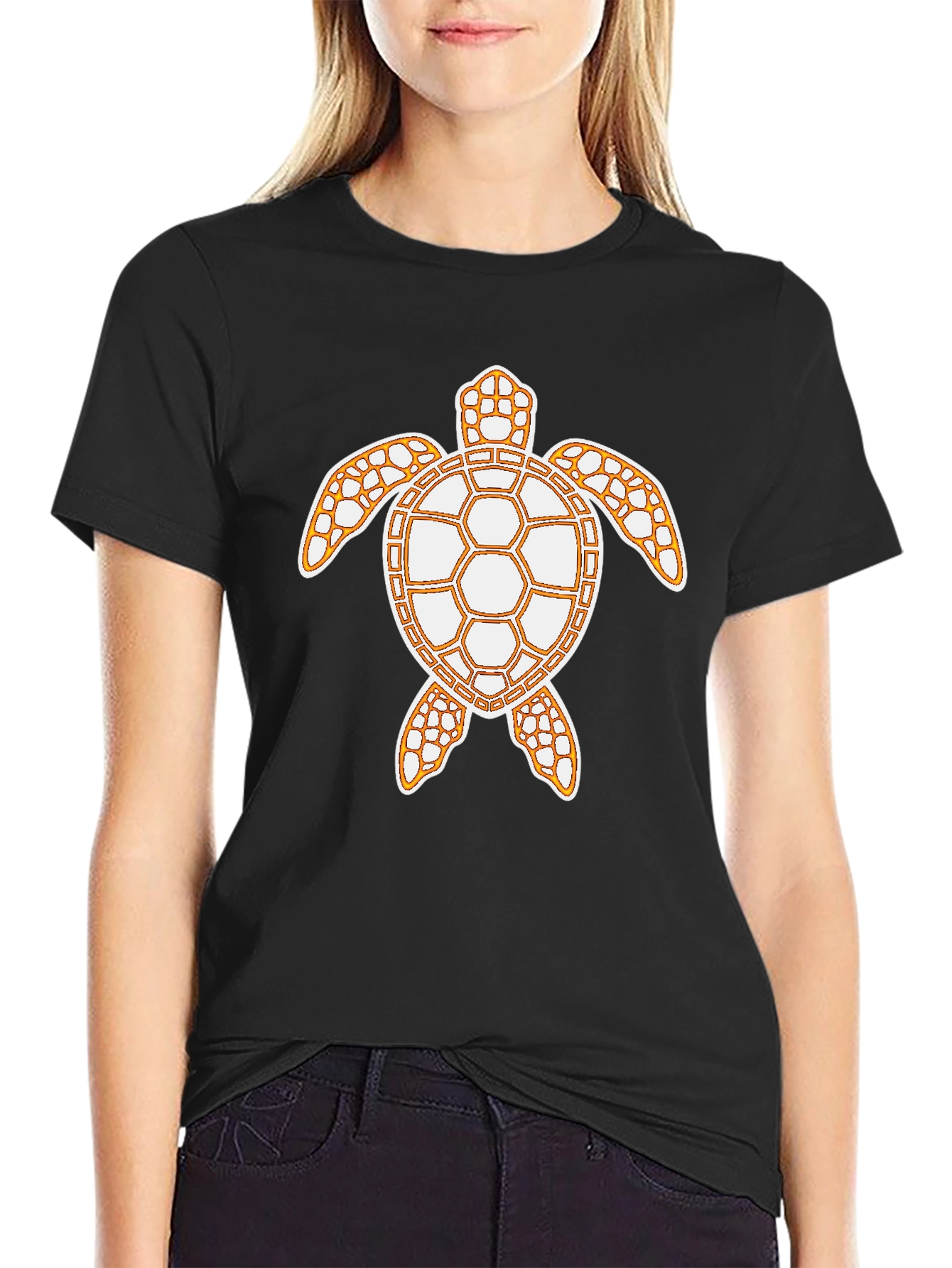 Black Turtle Graphic Print Black T-Shirt view 2