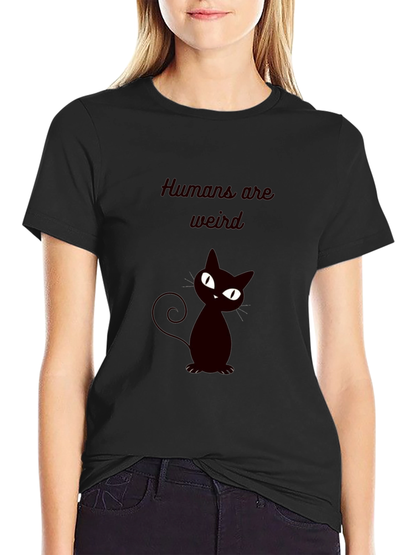 Black Humans Are Weird Cat T-Shirt view 2