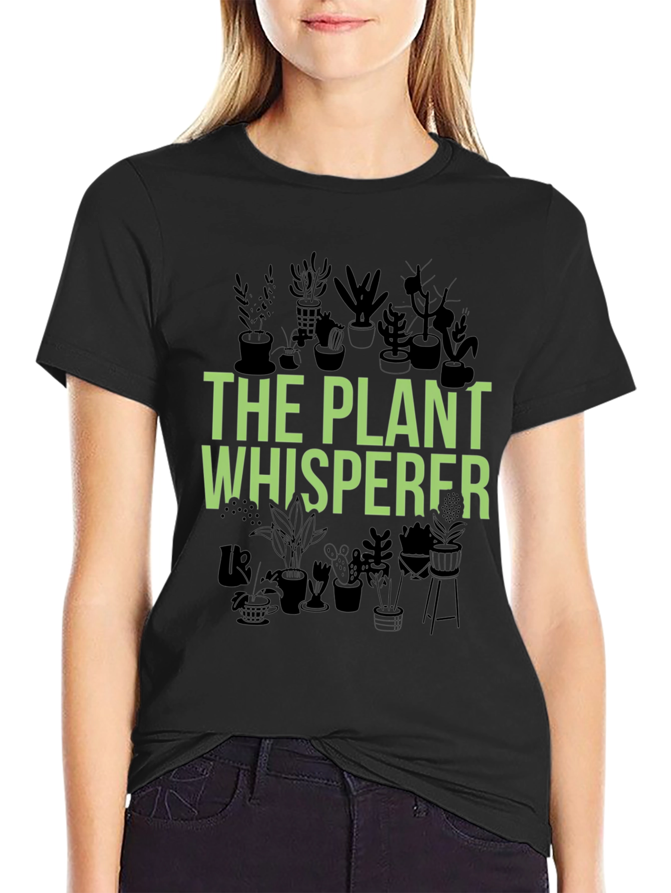 Black The Plant Whisperer Graphic T-Shirt view 2